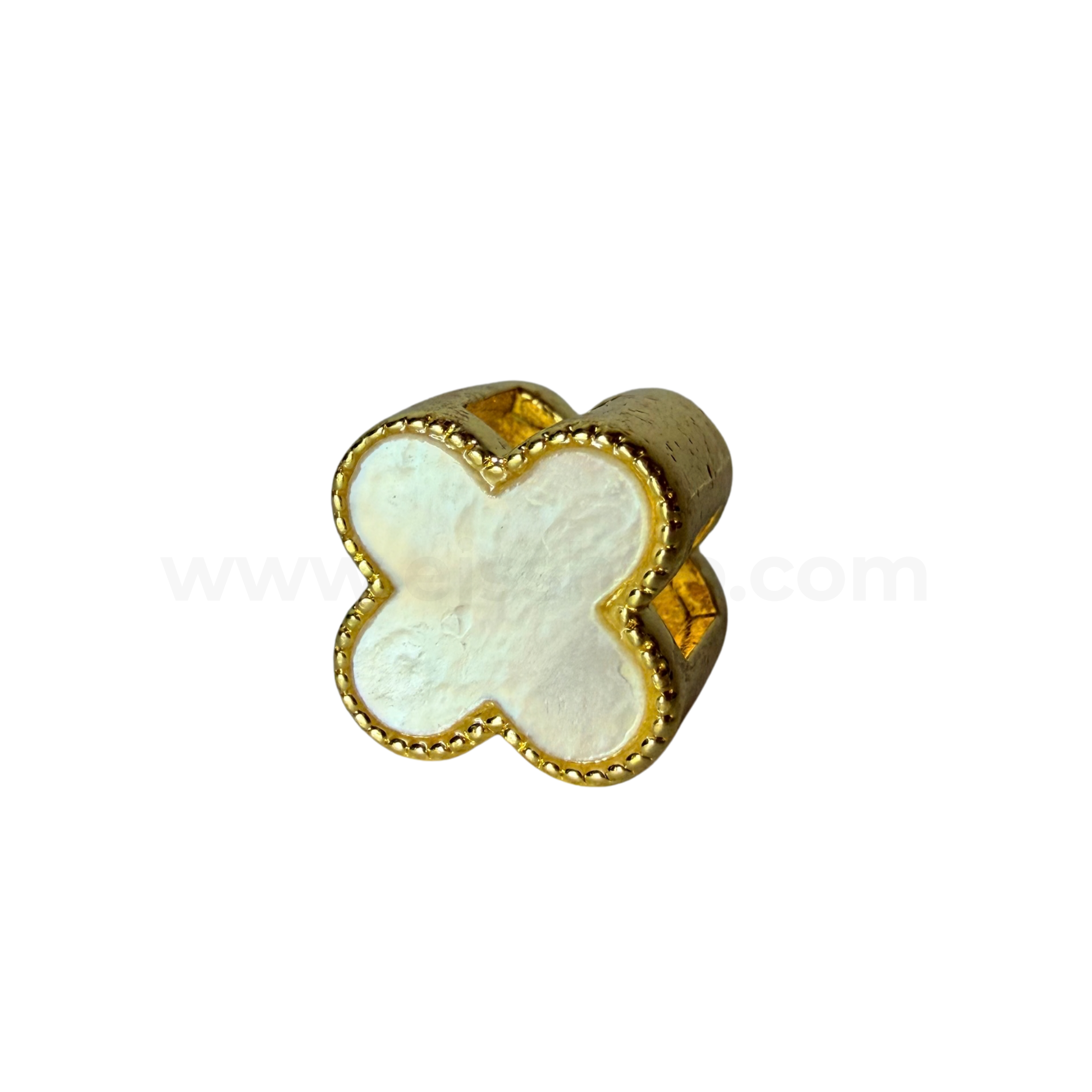 Clover Spacer with Zircon-Shell Mother of Pearl