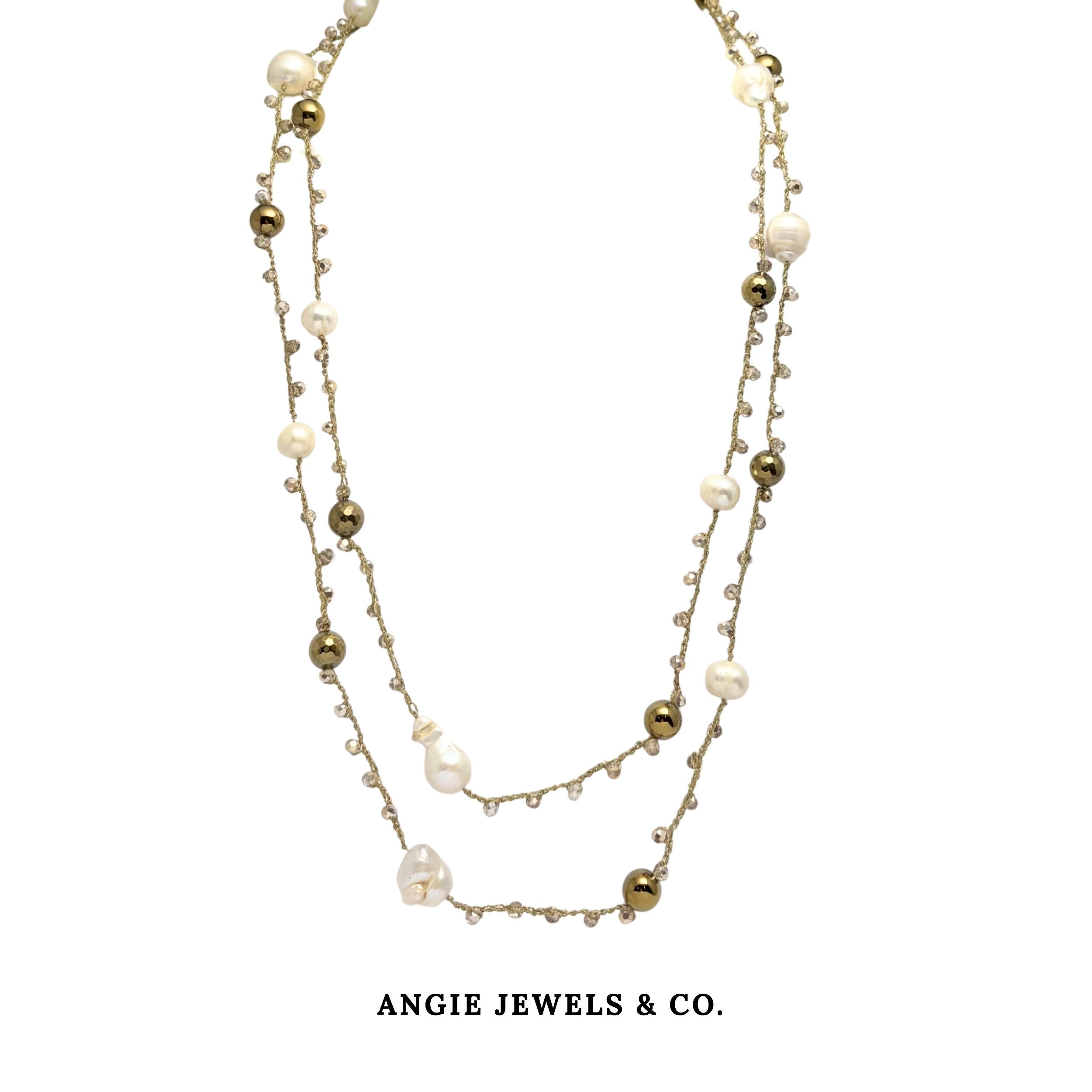Silky Gold Multiway with Freshwater Baroque Pearls