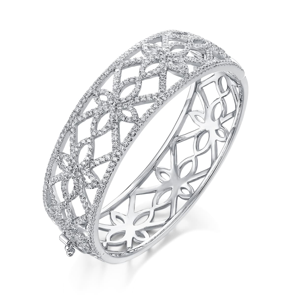Silver Flory Flower Bangle