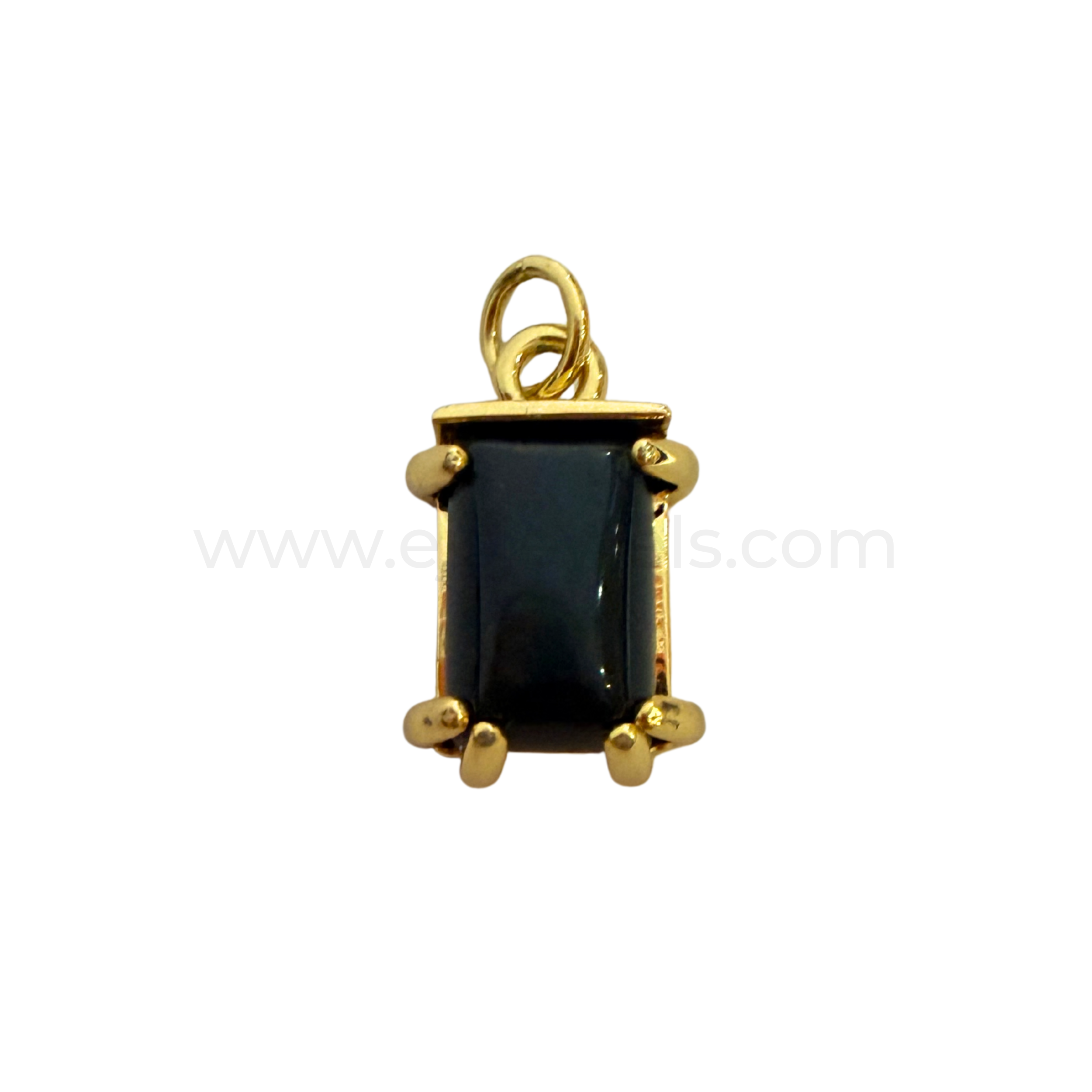 Sora Crystal Pendants Black Agate Minimalist Rectangle