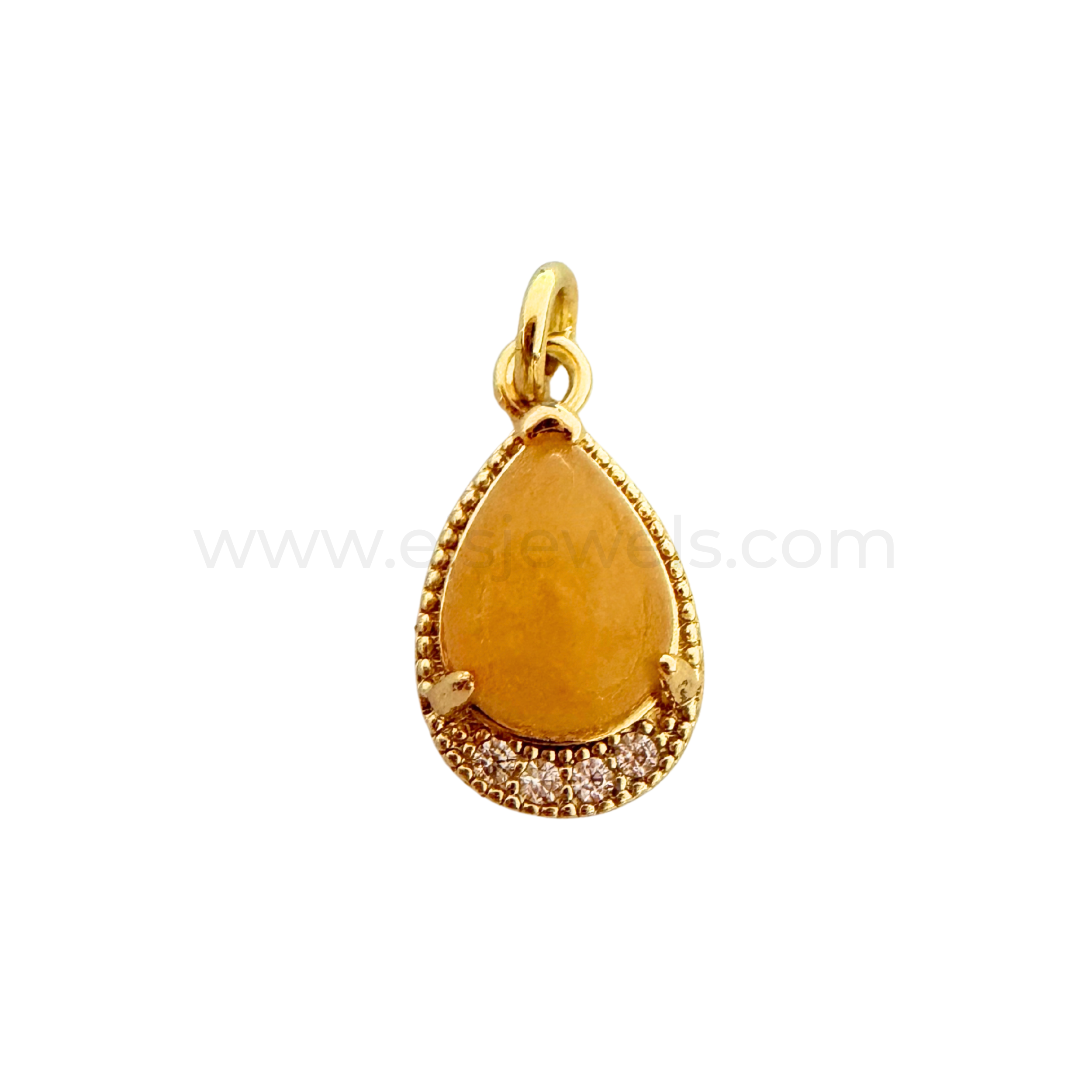 Sora Crystal Pendants Yellow Jasper with stone Pear Shape