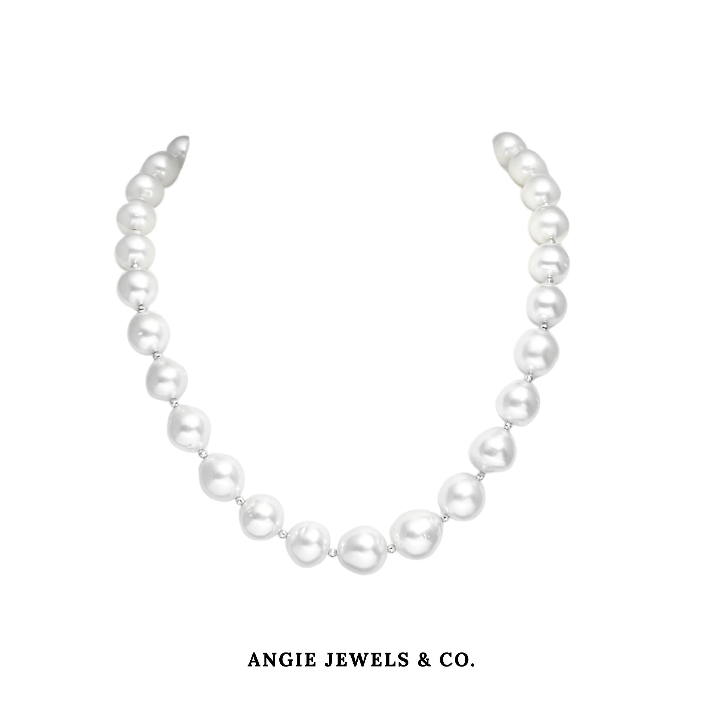 Natelie South Sea Pearl Necklace with 14k White Gold Ball