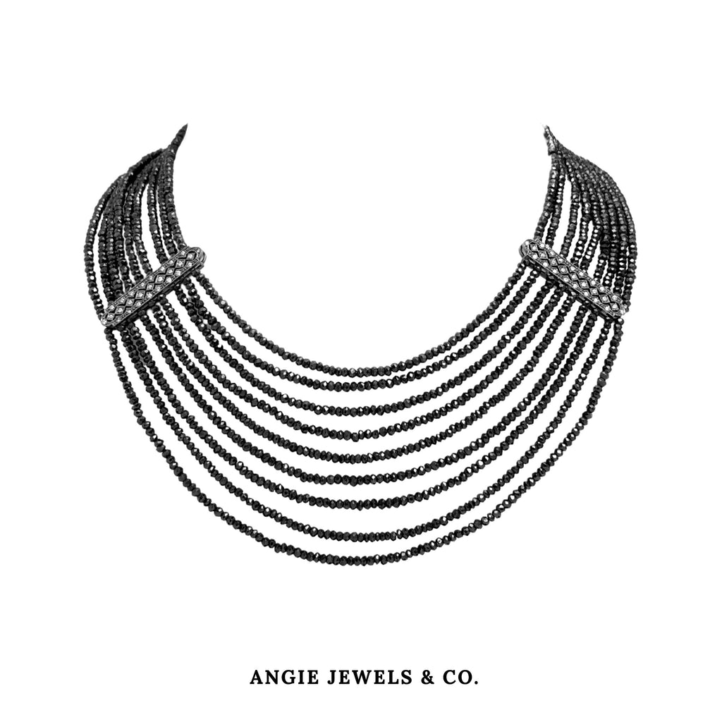 Strata Spiritual Black Spinel Multilayer Necklace