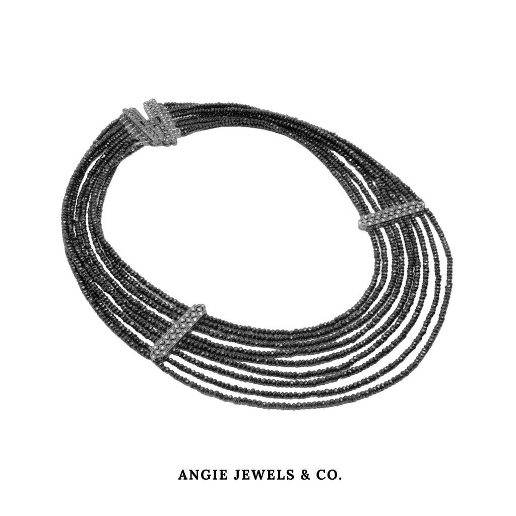 Strata Spiritual Black Spinel Multilayer Necklace
