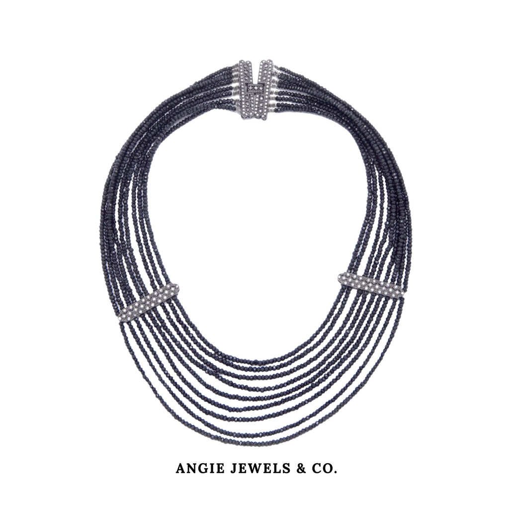 Strata Spiritual Black Spinel Multilayer Necklace