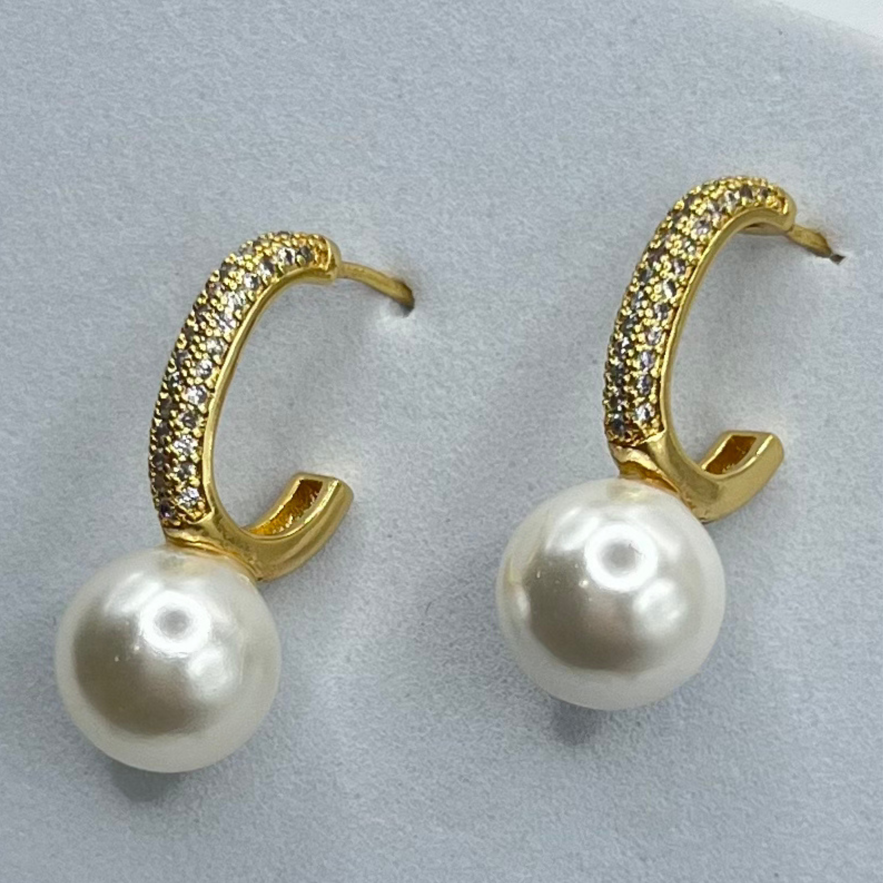 Stacey Big C Gold Earrings
