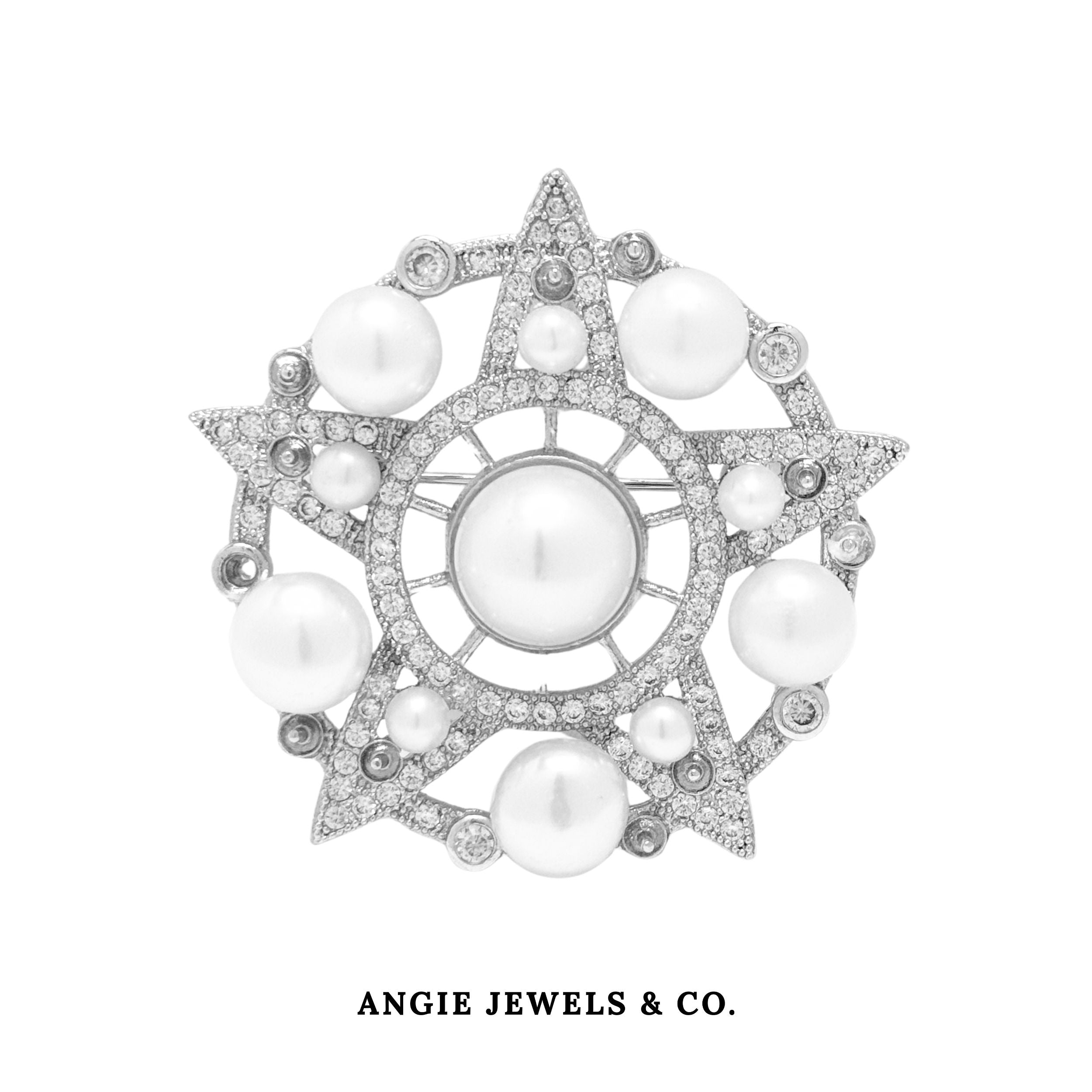 Starburst Freshwater Pearl Brooch