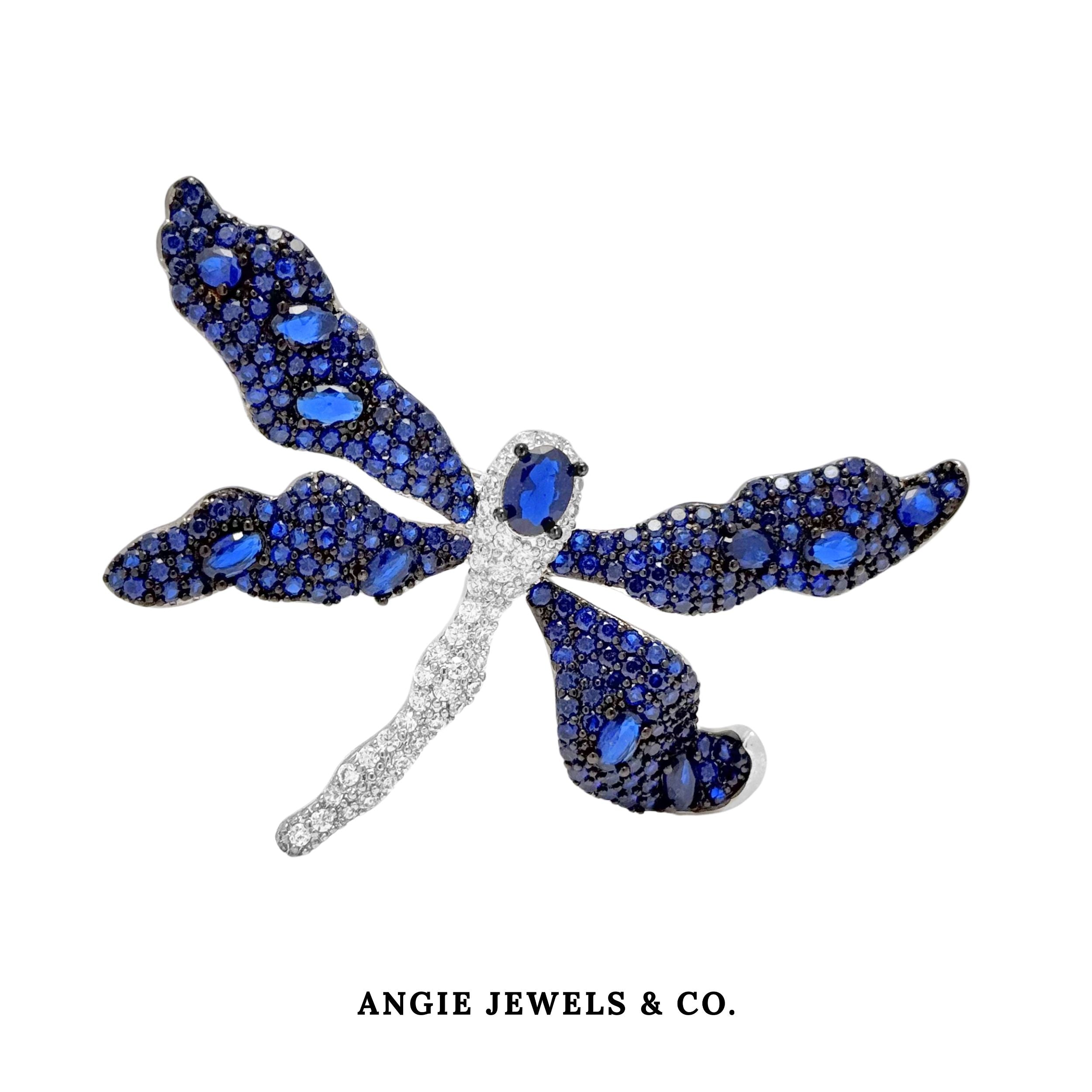 Stardust Blue Dragonfly Brooch