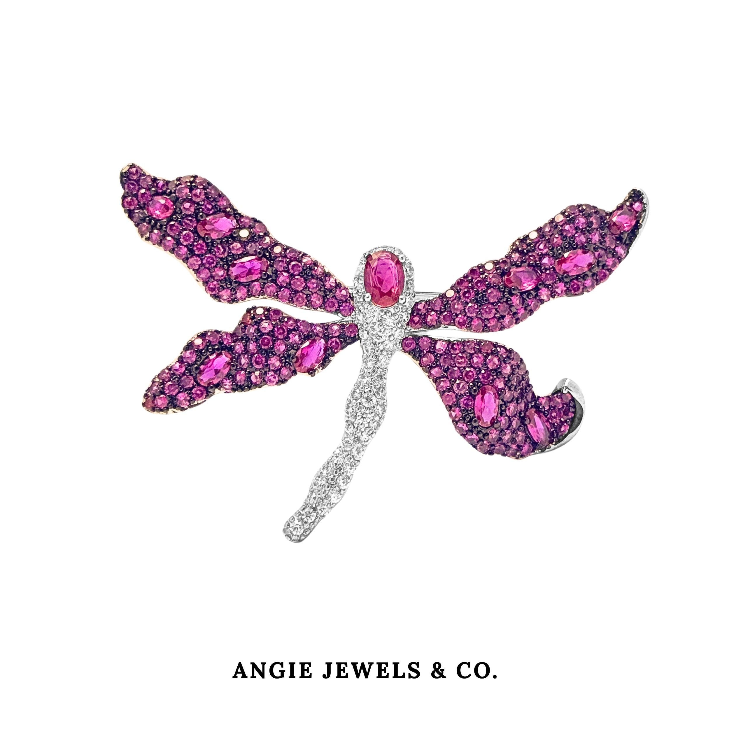 Stardust Pink Dragonfly Brooch