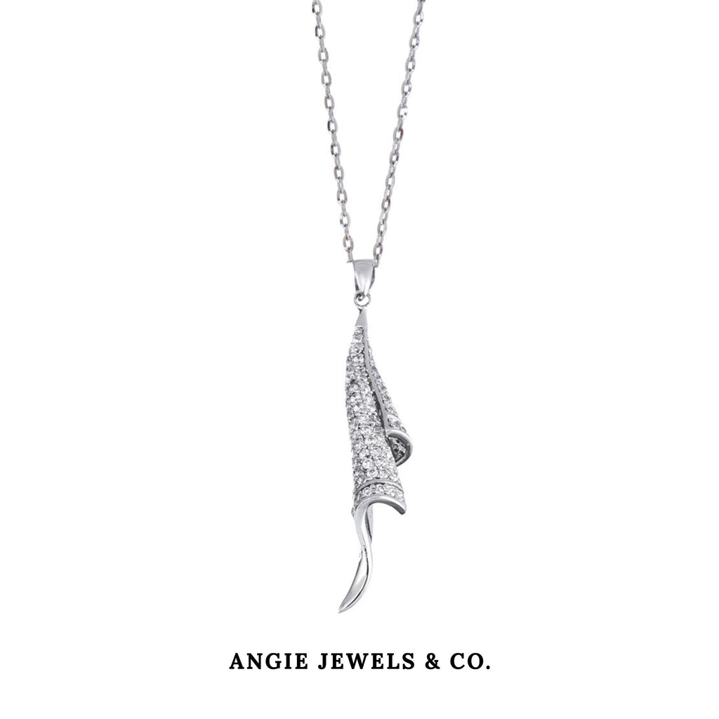 Swirl Cubid Zorconia Pendant Necklace