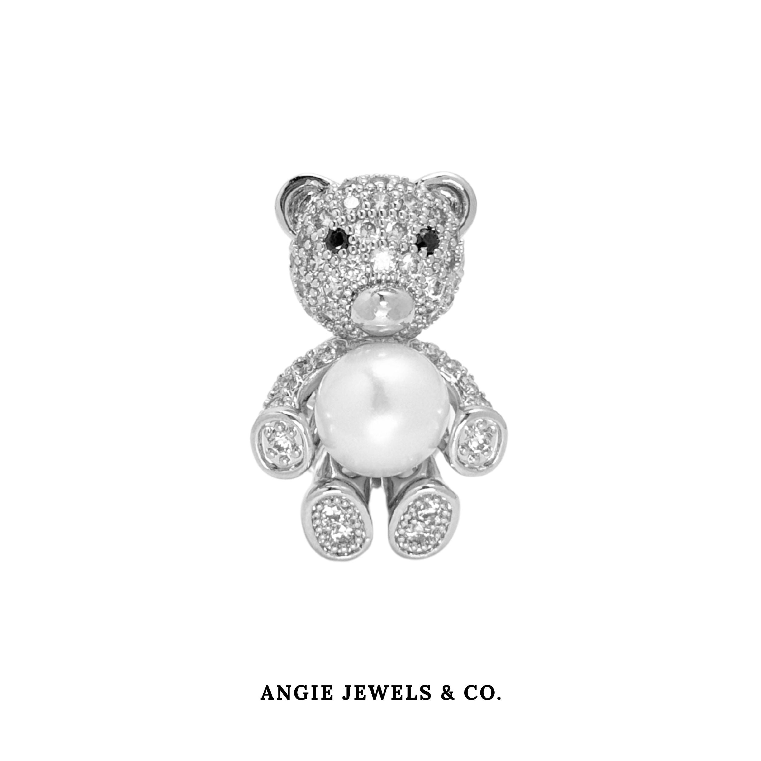Teddy Bear Freshwater Pearl Brooch