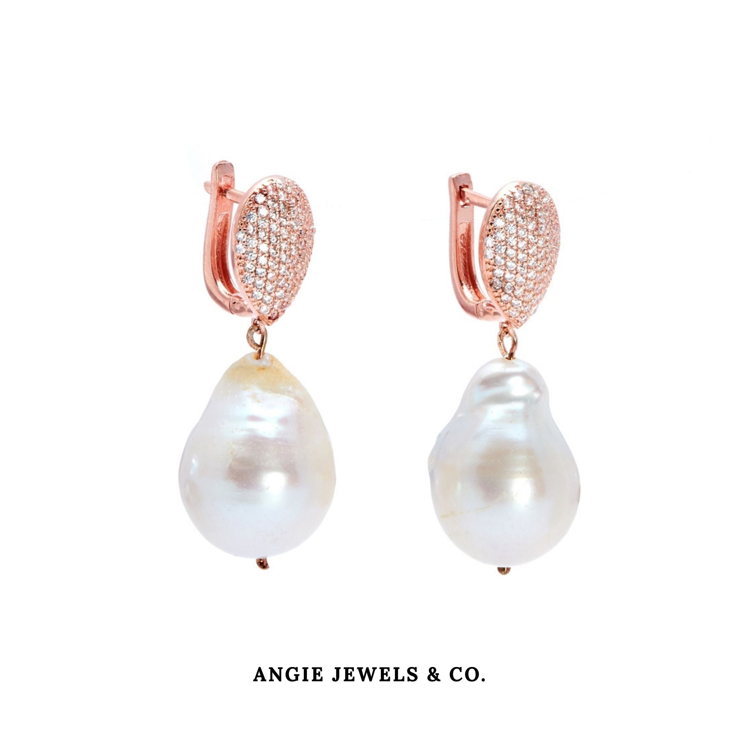 Tessa Rose Gold Baroque Earrings
