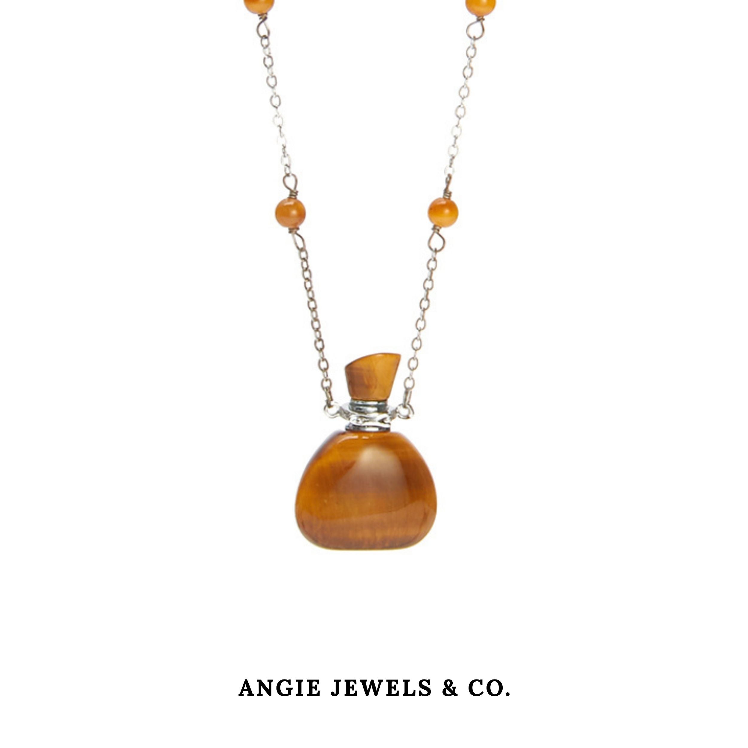 Tiger Eye Aromatherapy Pendant Necklace