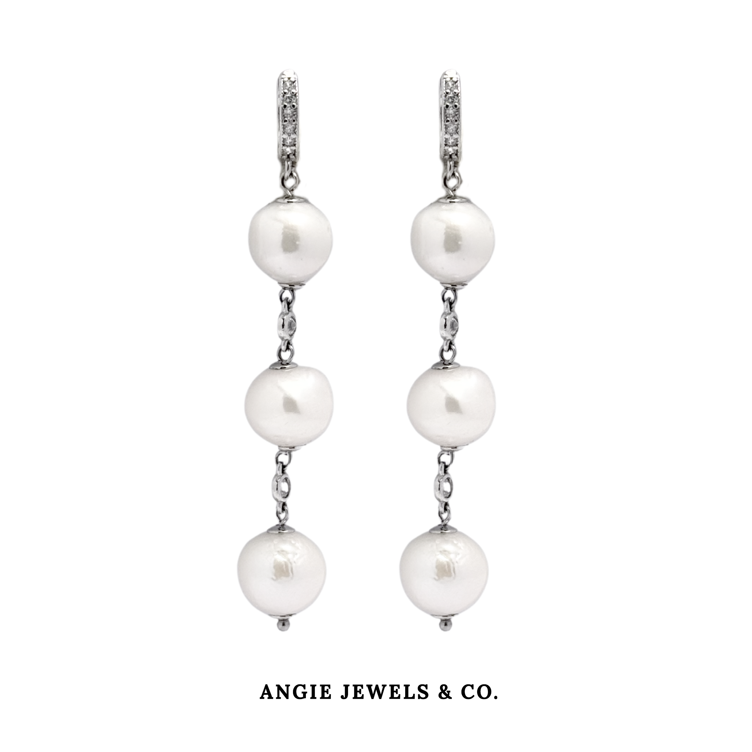 Trio Pearl Drop Earrings