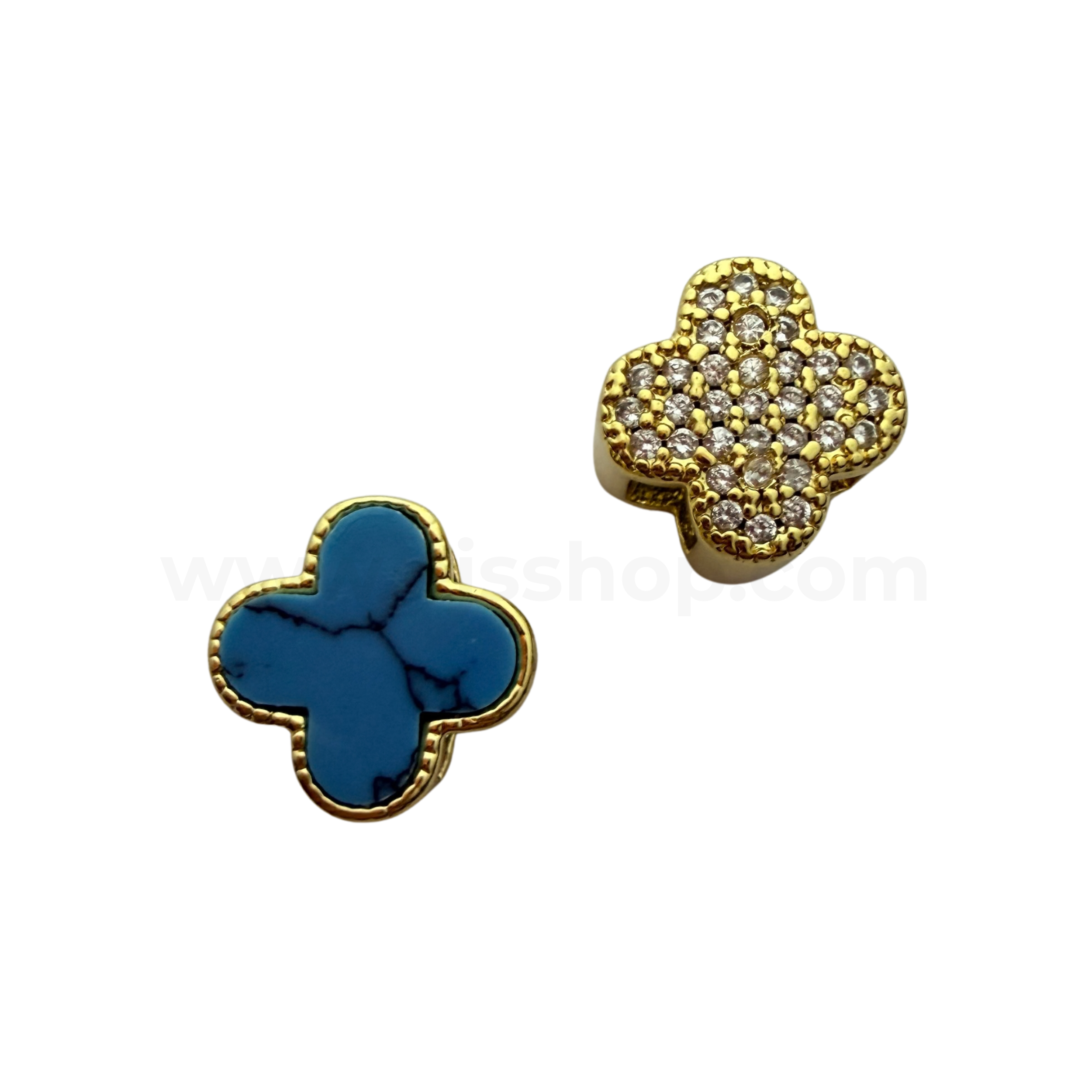 Clover Spacer with Zircon-Turquoise