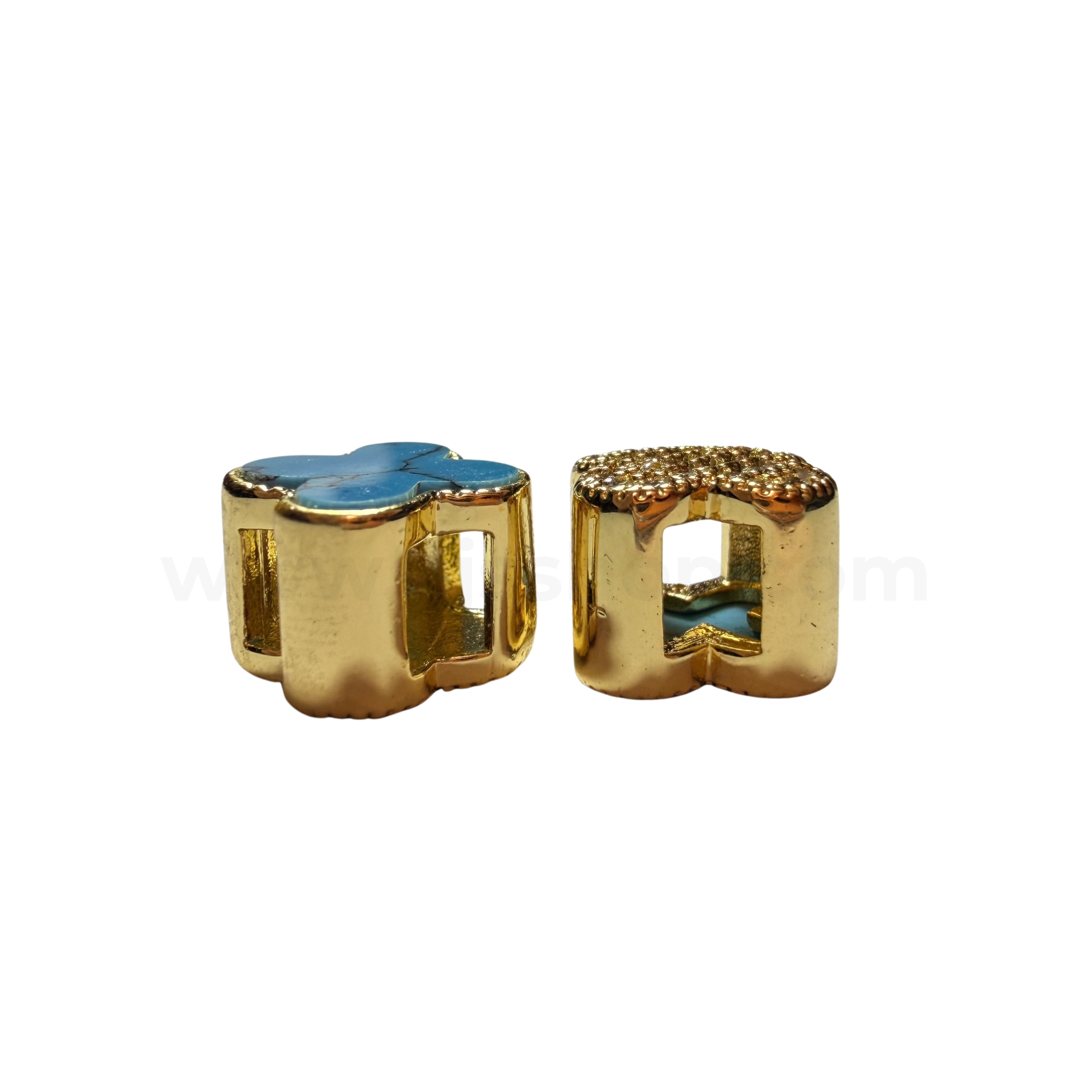 Clover Spacer with Zircon-Turquoise