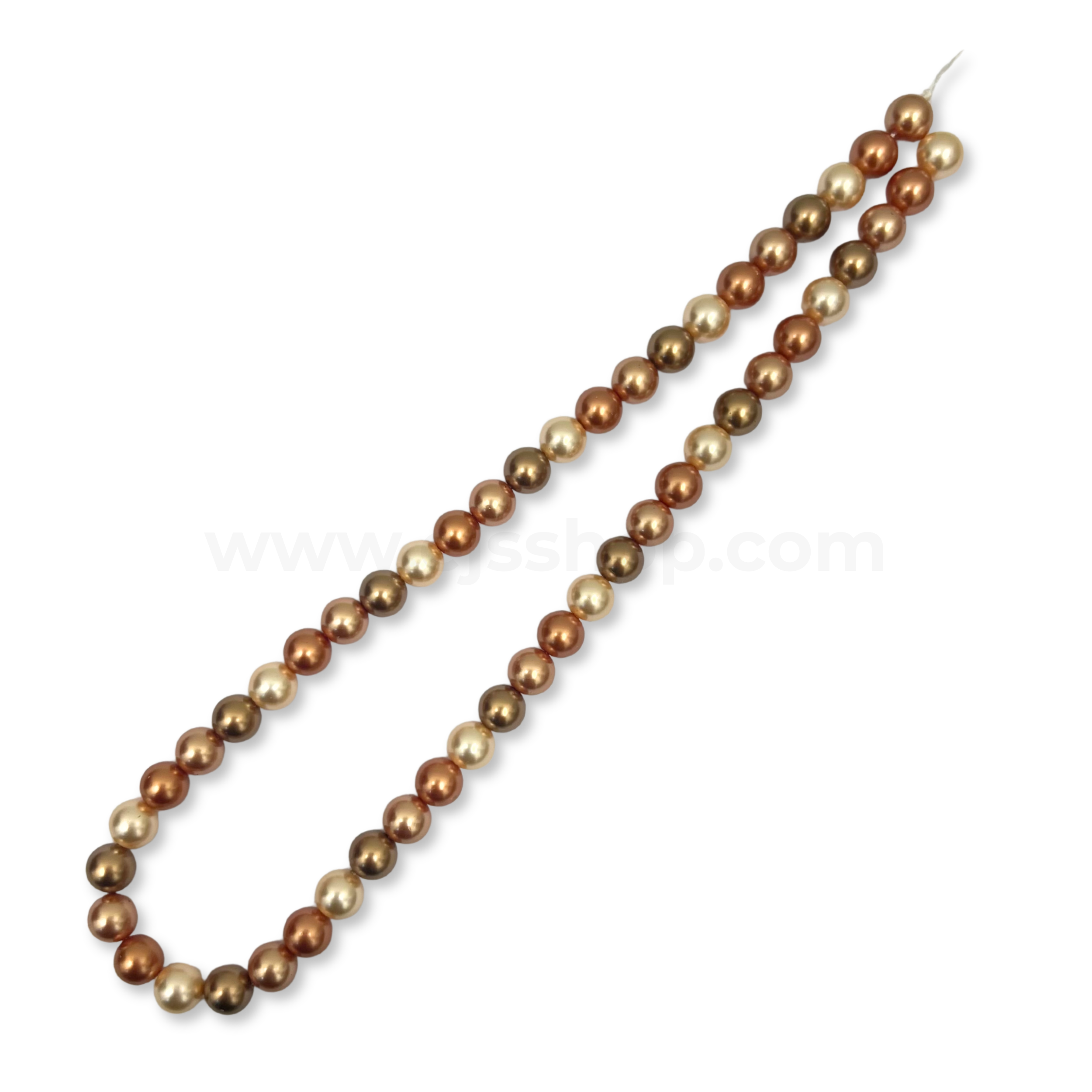 Warm Golden Brown with Off White 8mm Shell Pearl