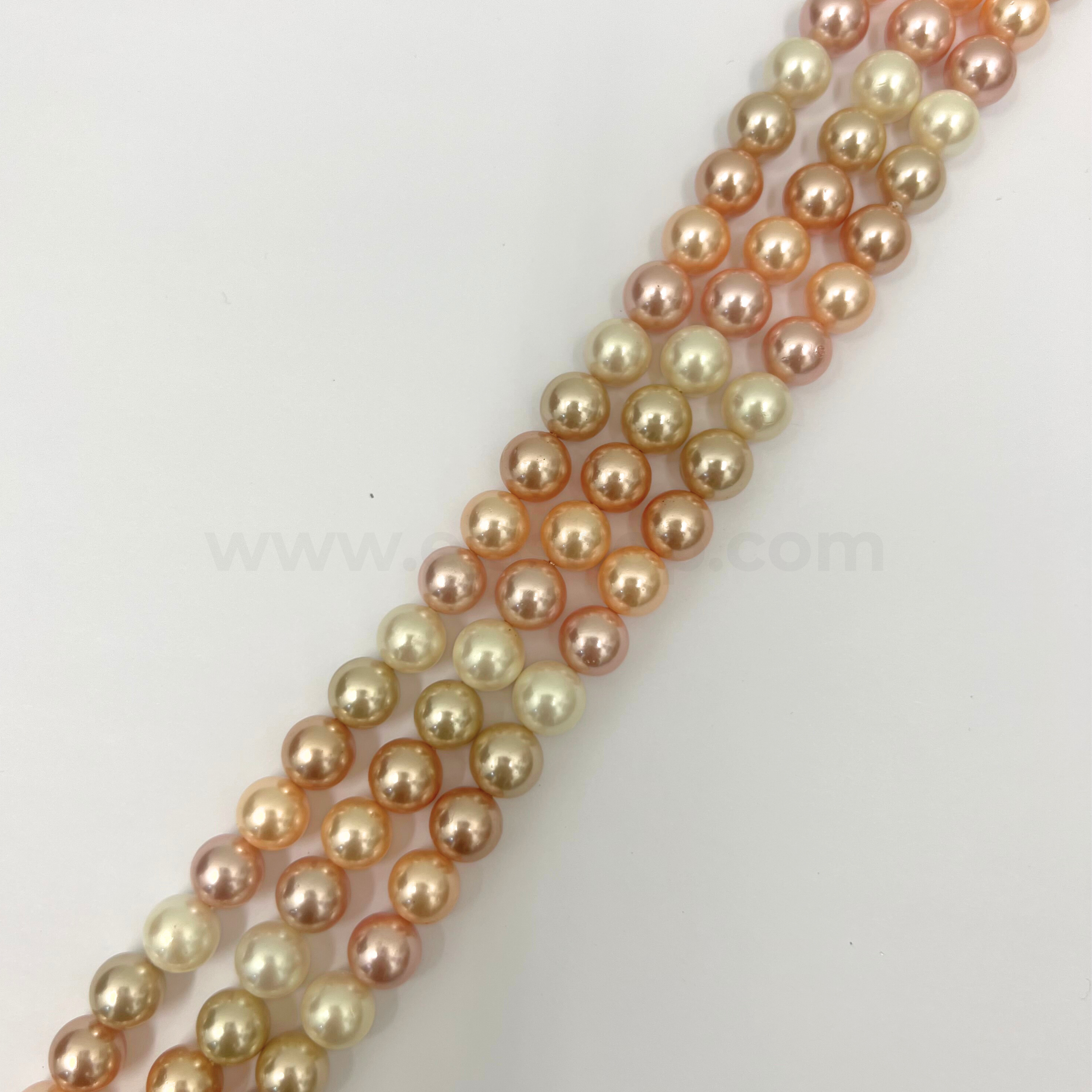 Warm Pastel Peach Pink (5 Shades) 10mm Shell Pearl