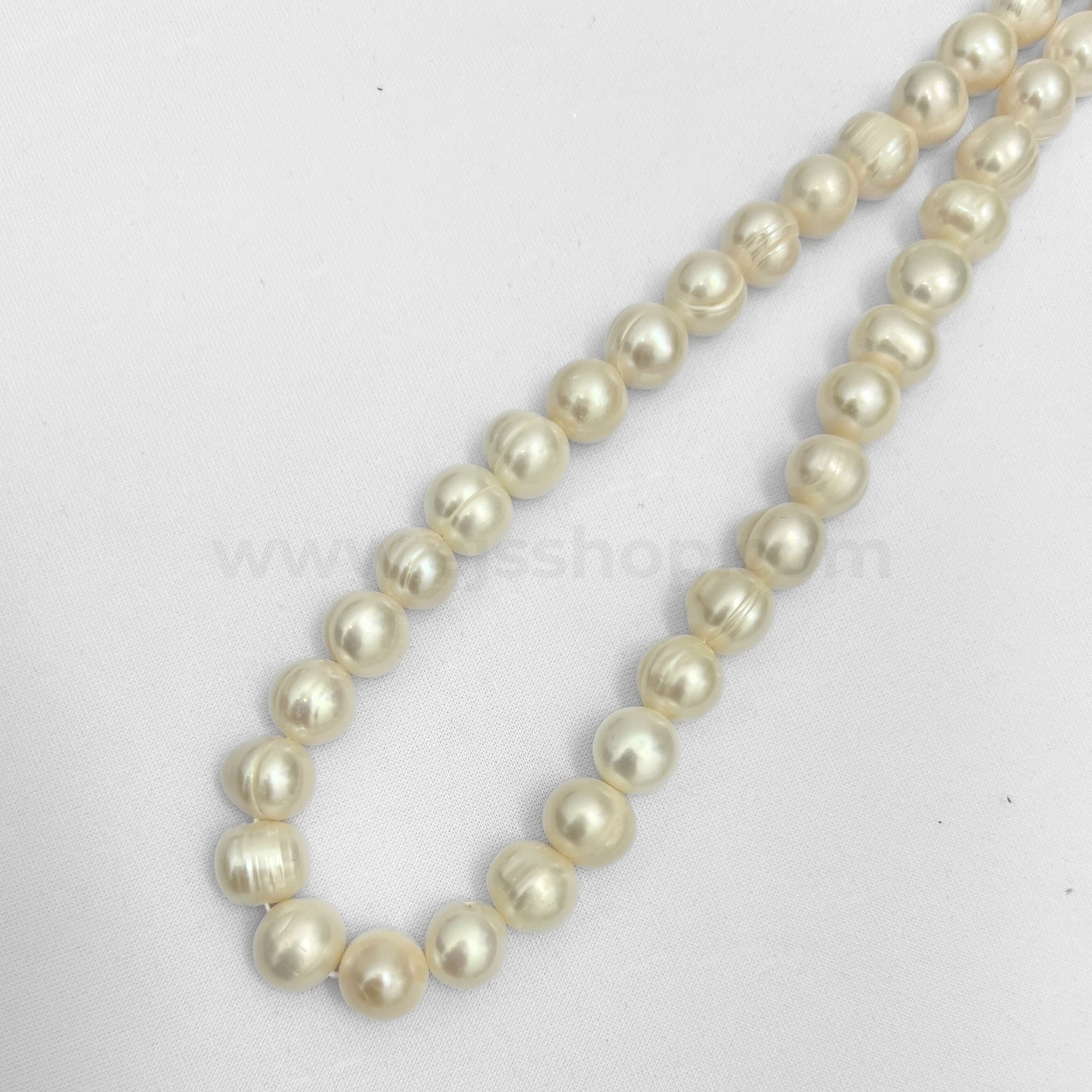 White Round 11mm - 12mm Freshwater Pearls