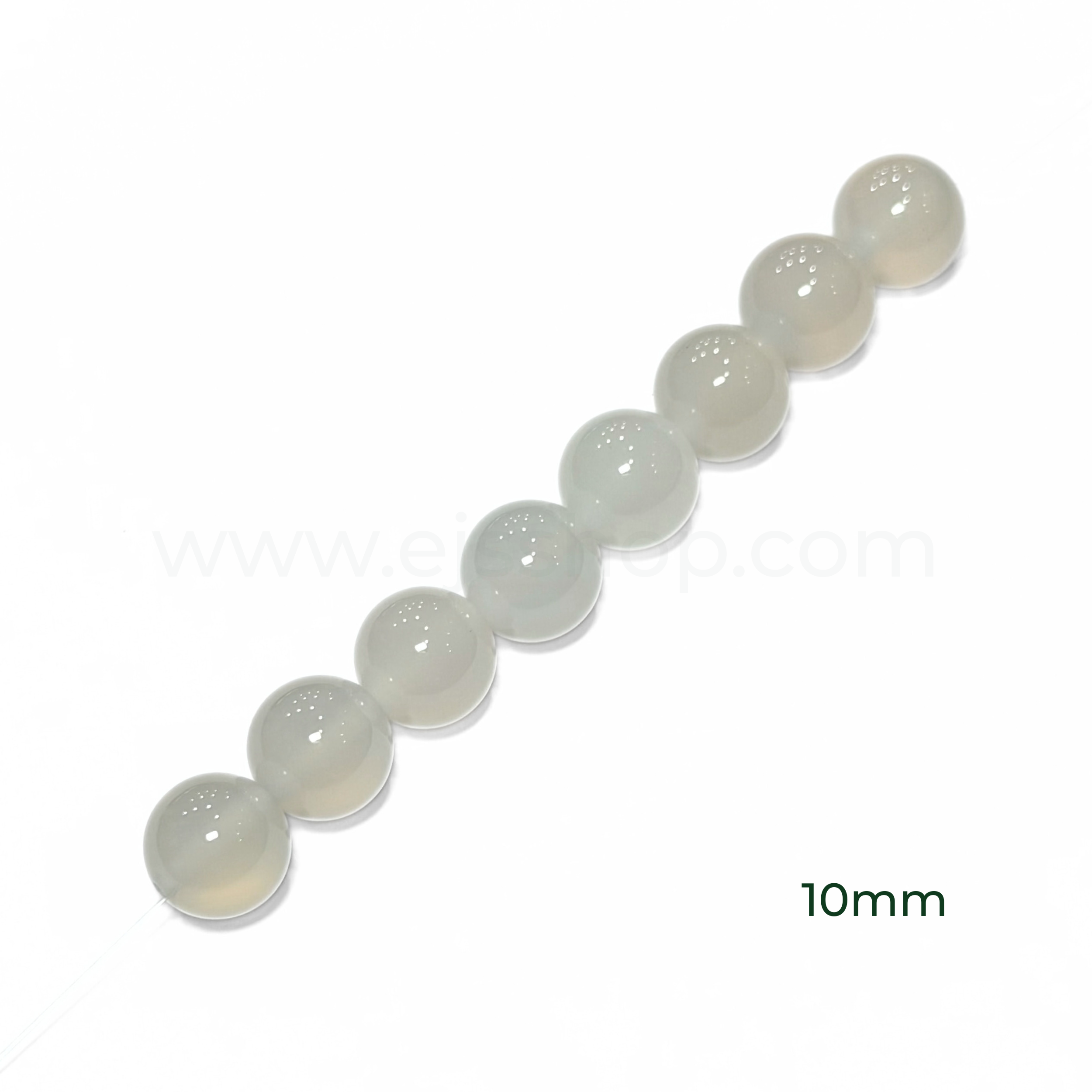 Round White Agate 6mm, 8mm, 10mm