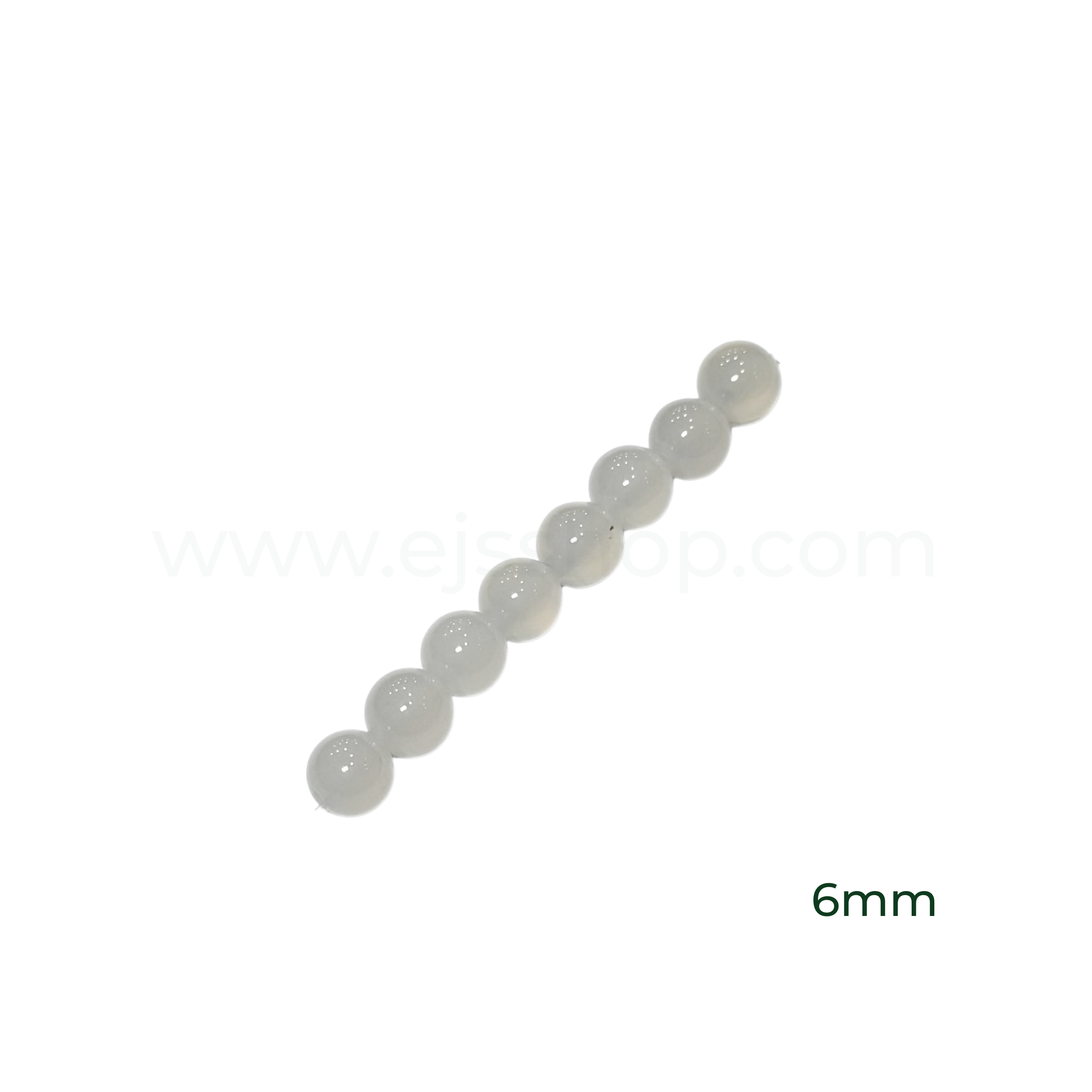 Round White Agate 6mm, 8mm, 10mm