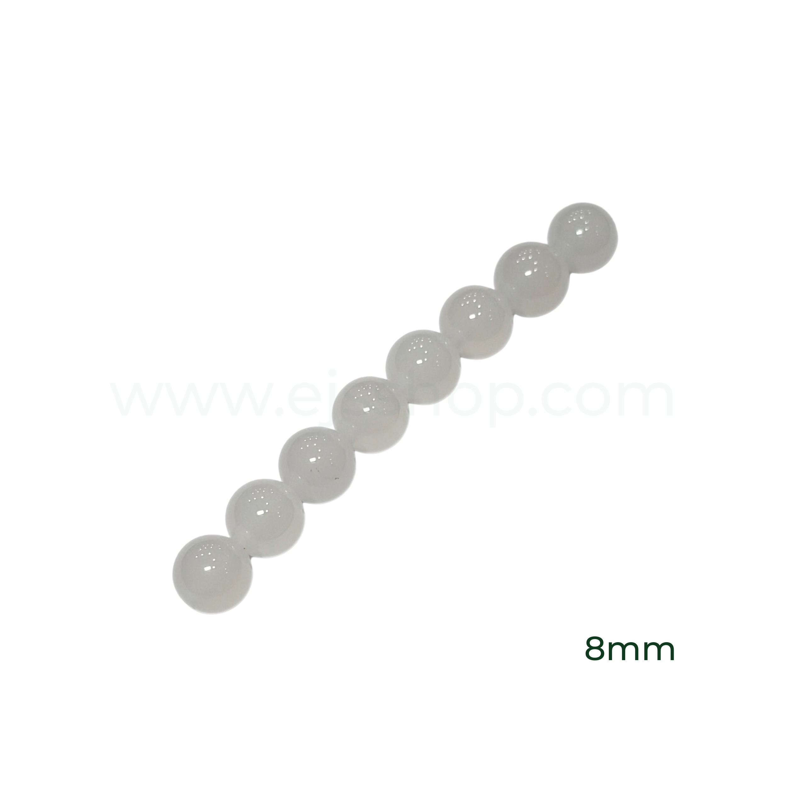 Round White Agate 6mm, 8mm, 10mm