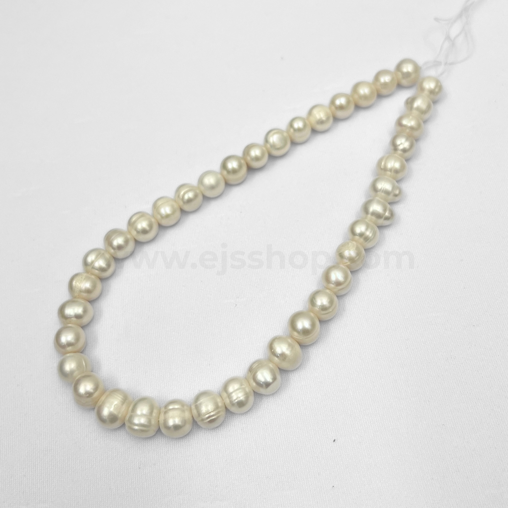 White Round 10mm - 11mm Freshwater Pearls
