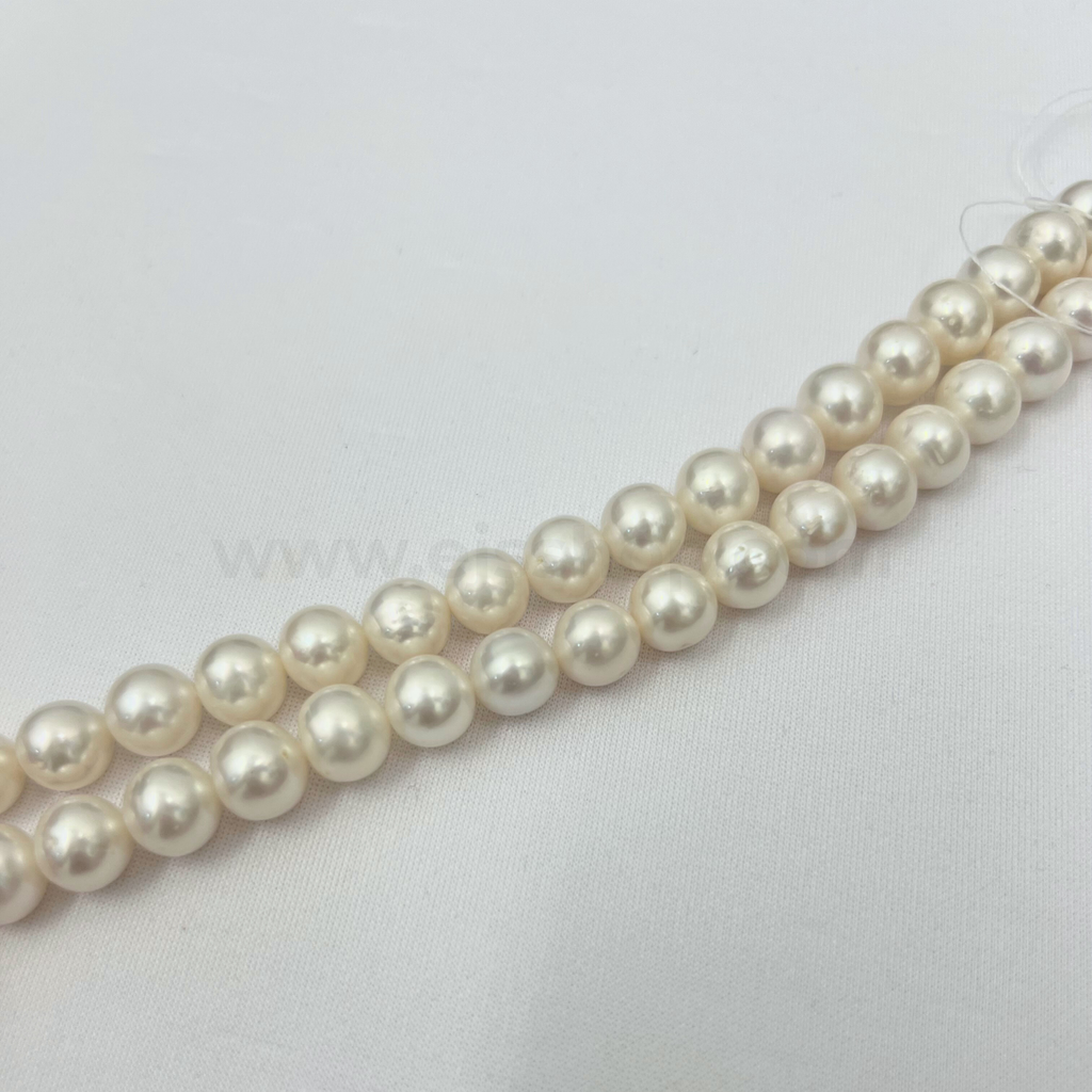 White Round 10mm - 11mm Grade AA Freshwater Pearls