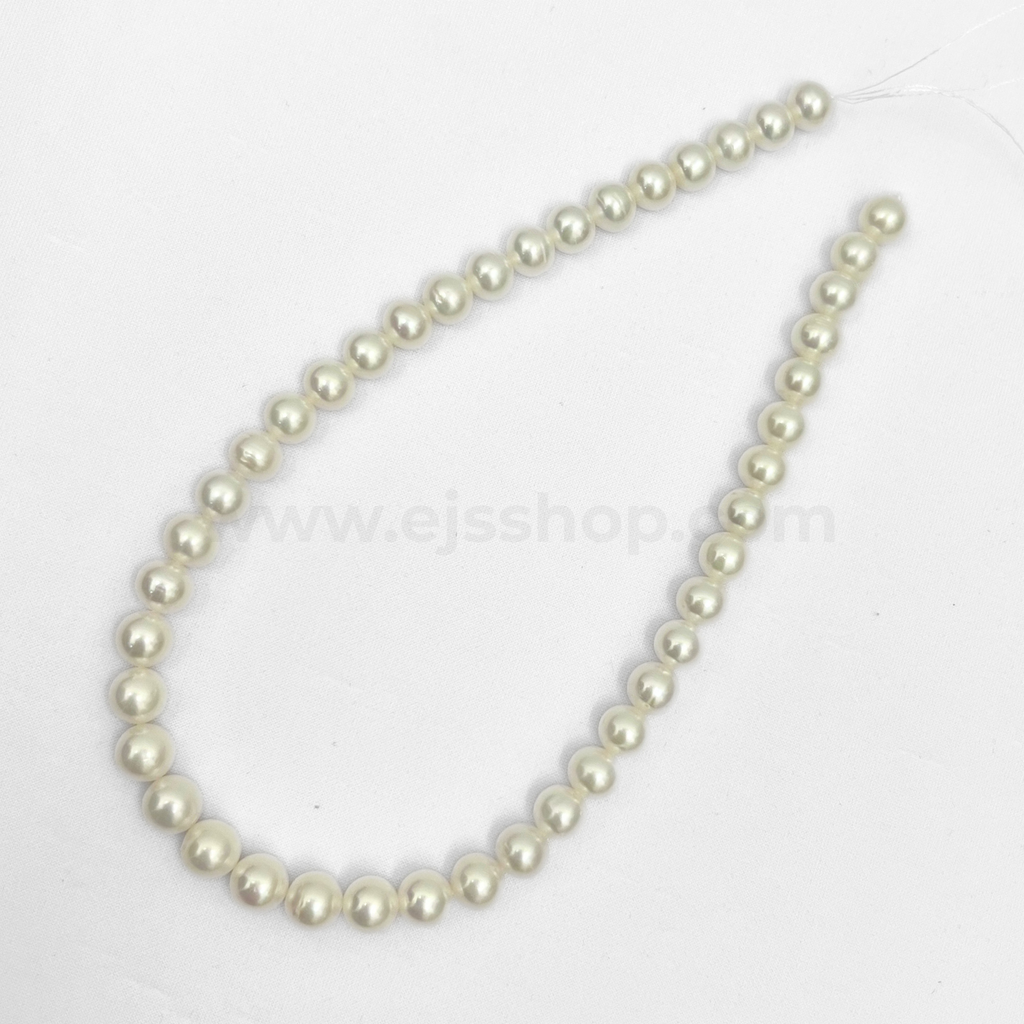 White Round 10mm - 11mm Grade AA Freshwater Pearls Near Full Round