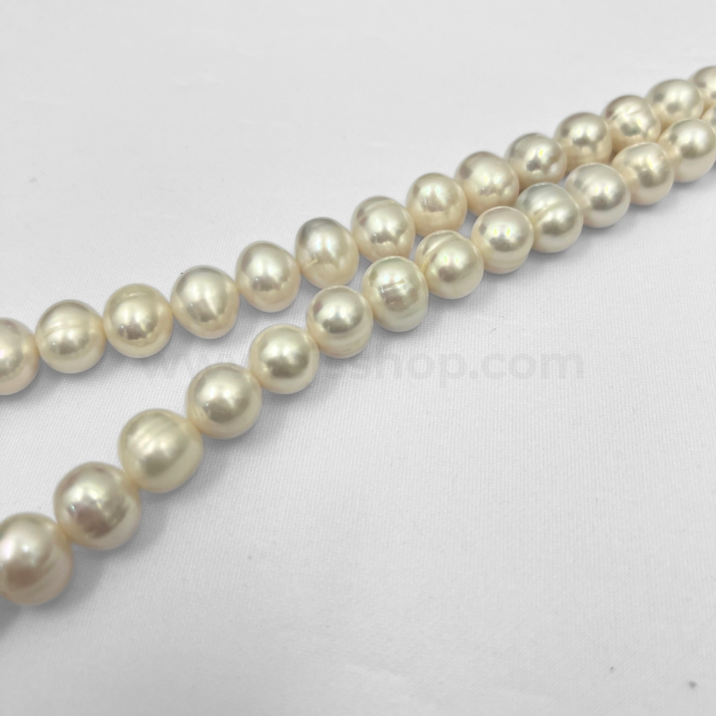 White Round 12mm - 13mm Grade A Freshwater Pearls