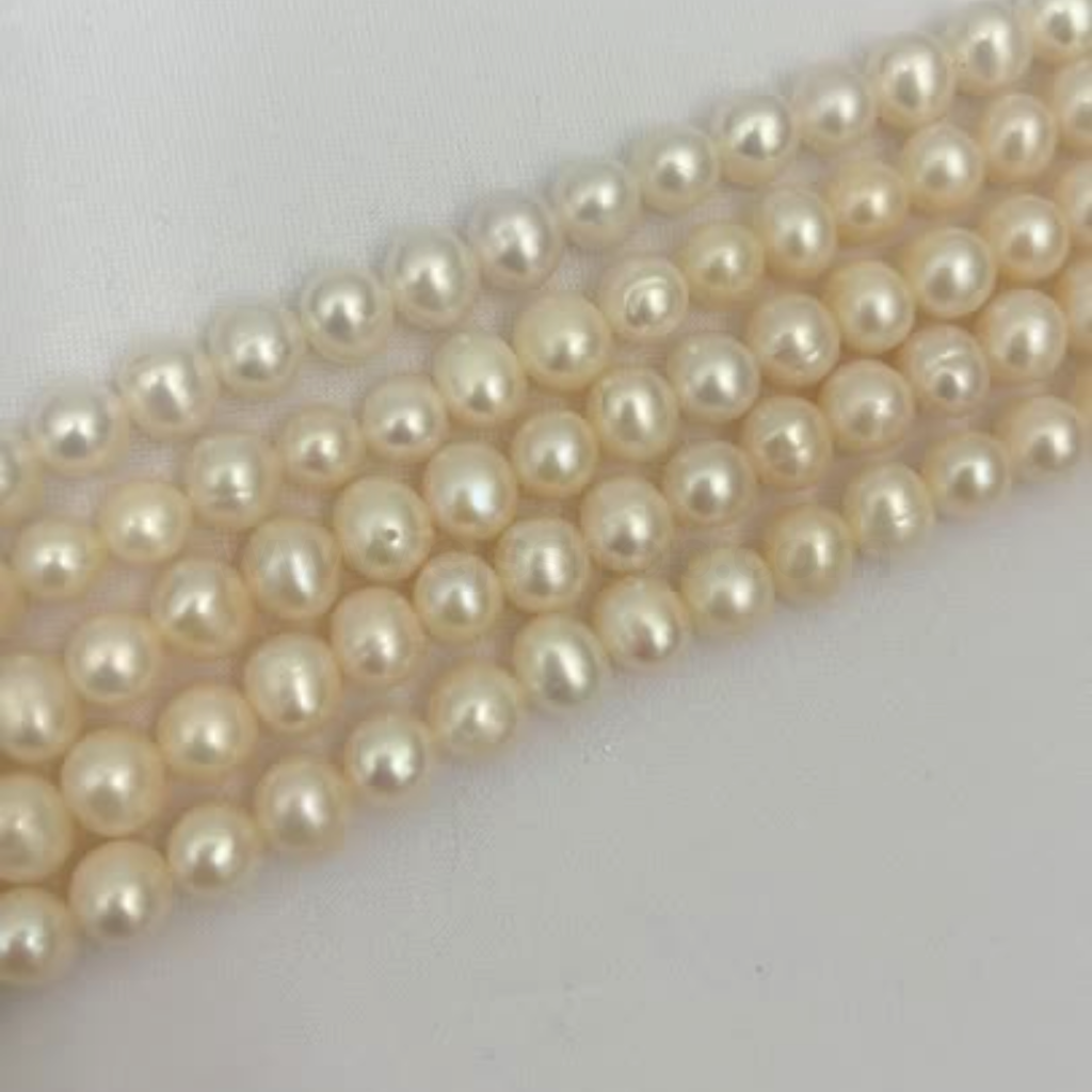 White Round 7mm - 8mm Grade A Freshwater Pearls - 280