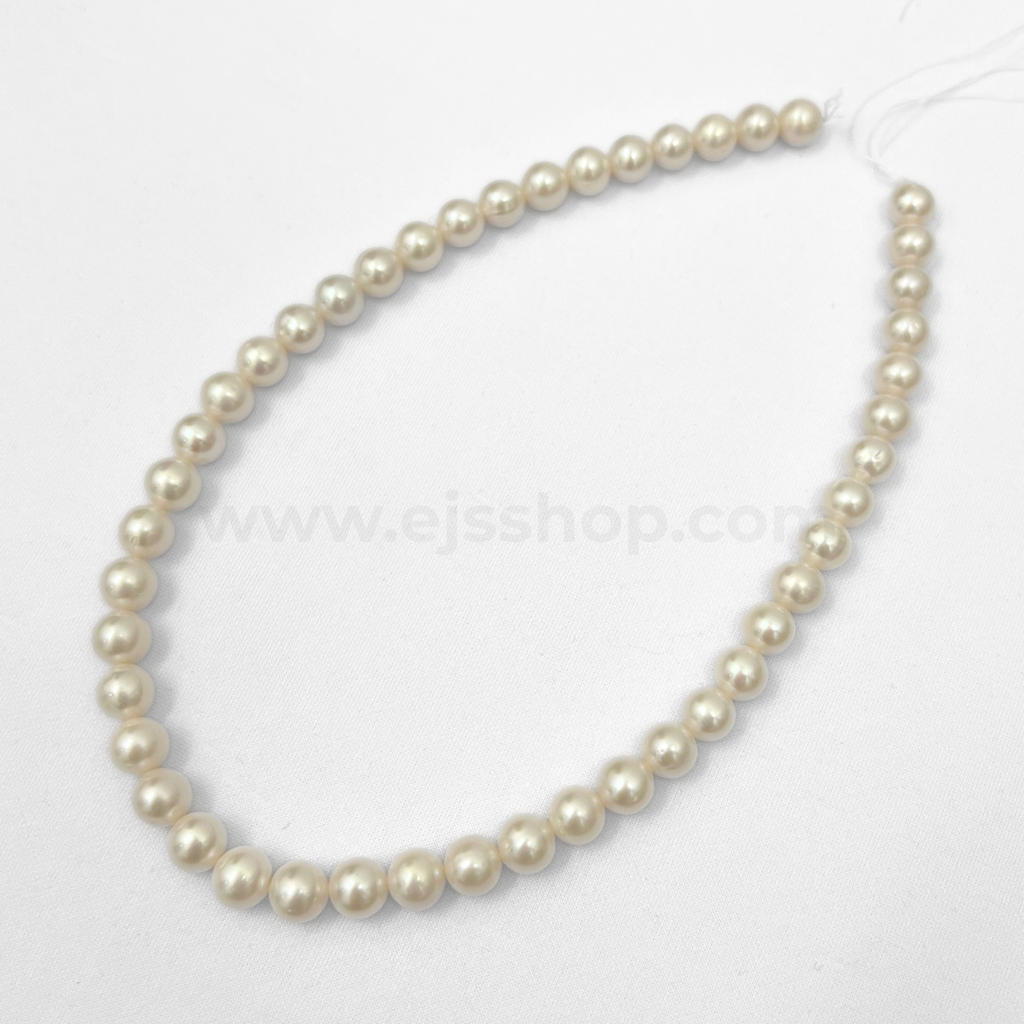 White Round 9mm - 10mm Grade AA Freshwater Pearls - 1000