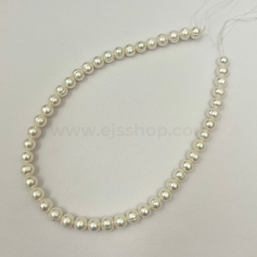 White Round 9mm - 10mm Grade A Freshwater Pearls - 398