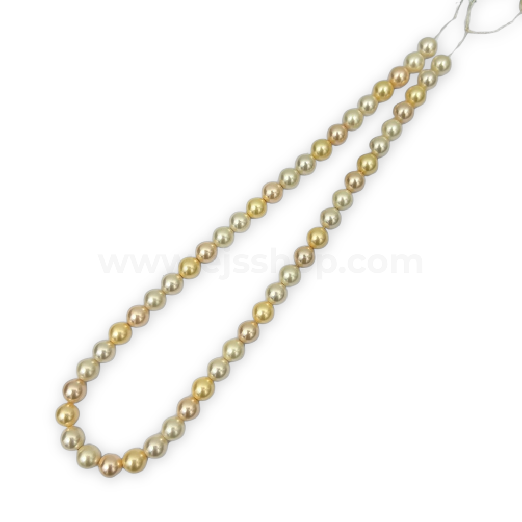 White Champagne Bright Yellow and Peach (4 Shades) 8mm Shell Pearl