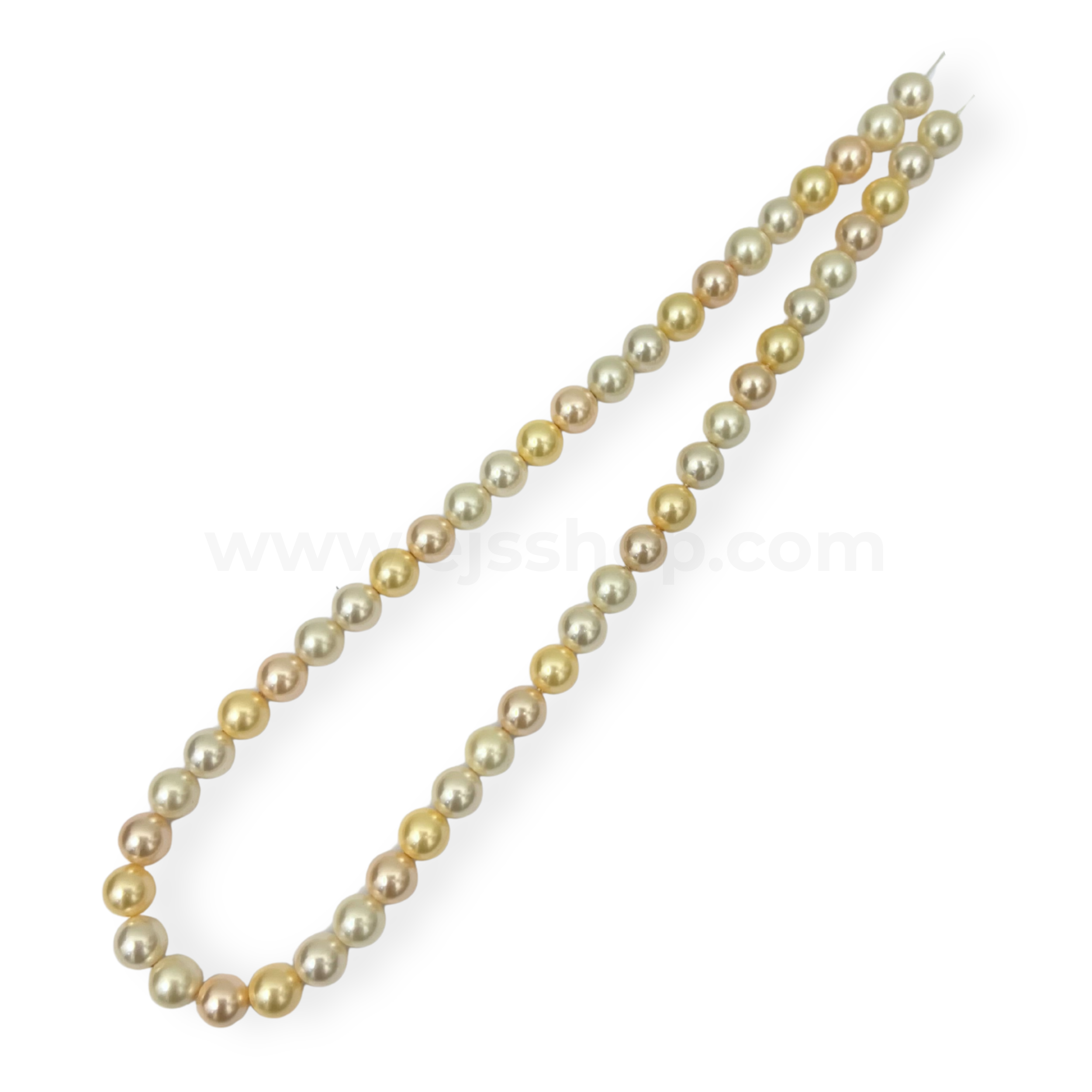 White Champagne Bright Yellow and Peach 8mm Matte Shell Pearl