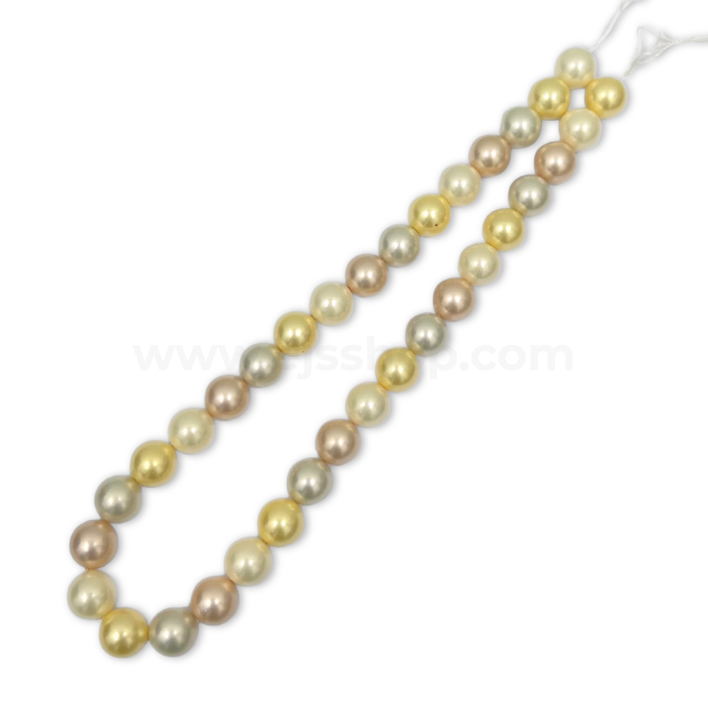 Yellow, Light Pink, Off White Matte 12mm Multi-coloured Shell Pearl