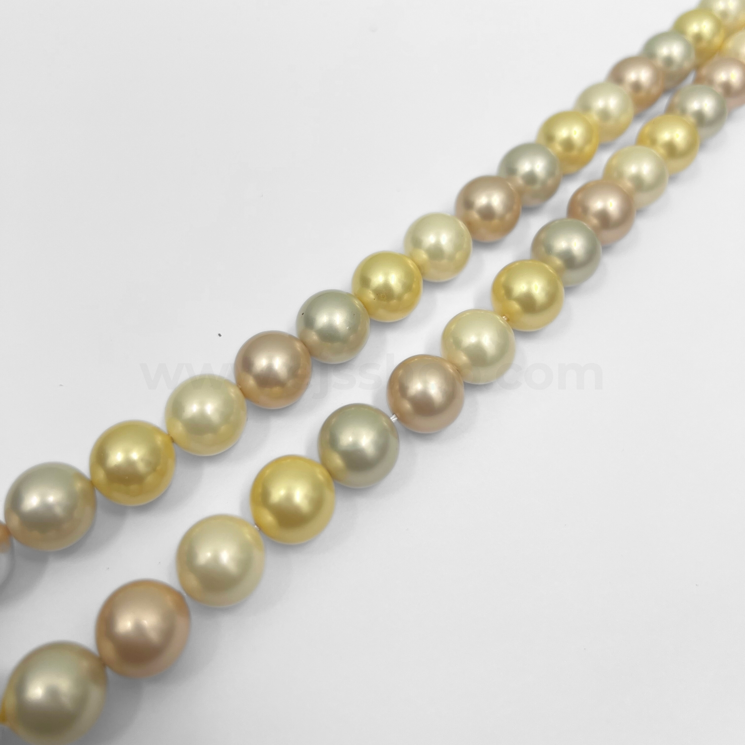 Yellow, Light Pink, Off White Matte 12mm Multi-coloured Shell Pearl