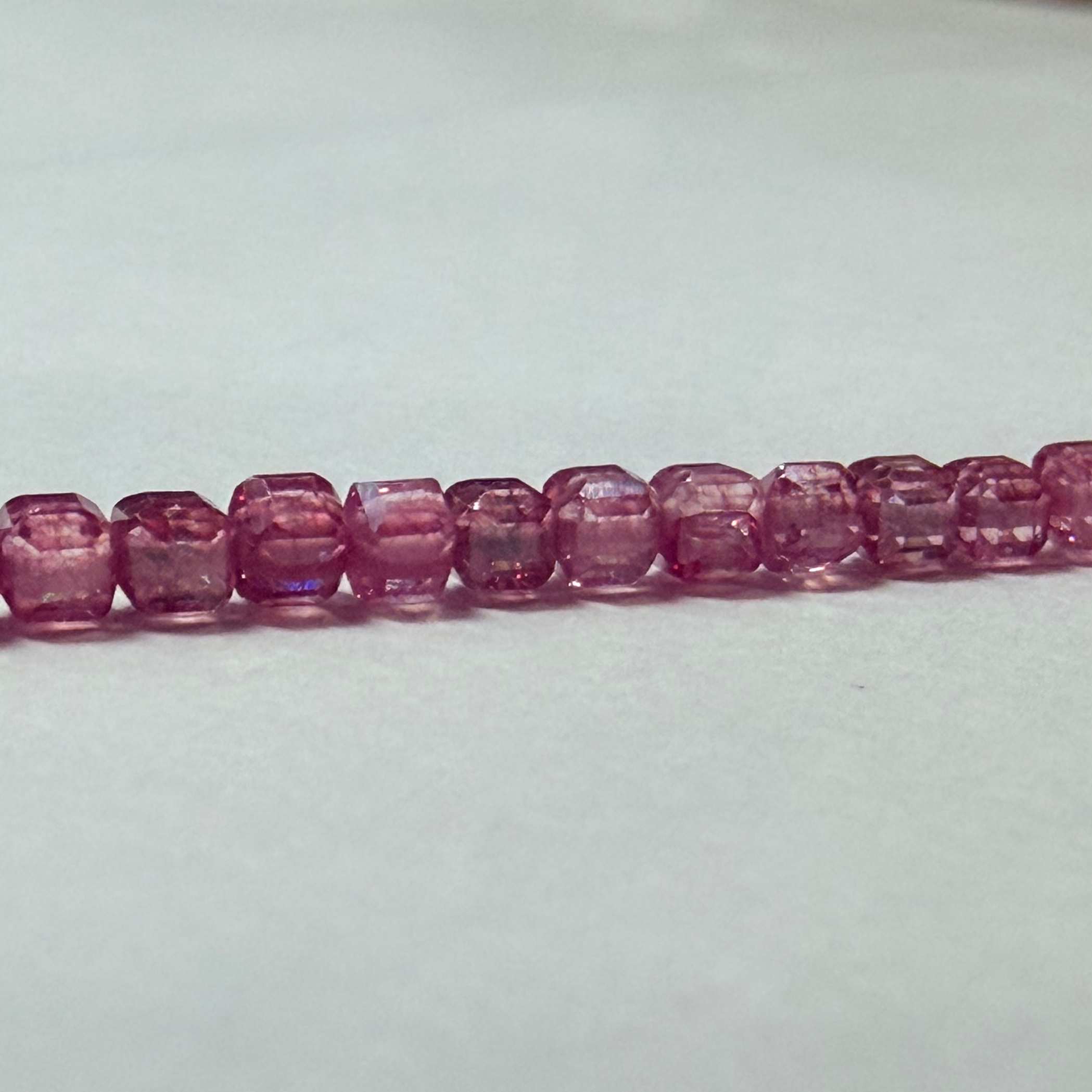 Zircon Cube Sapphire Pink 3mmx3mm