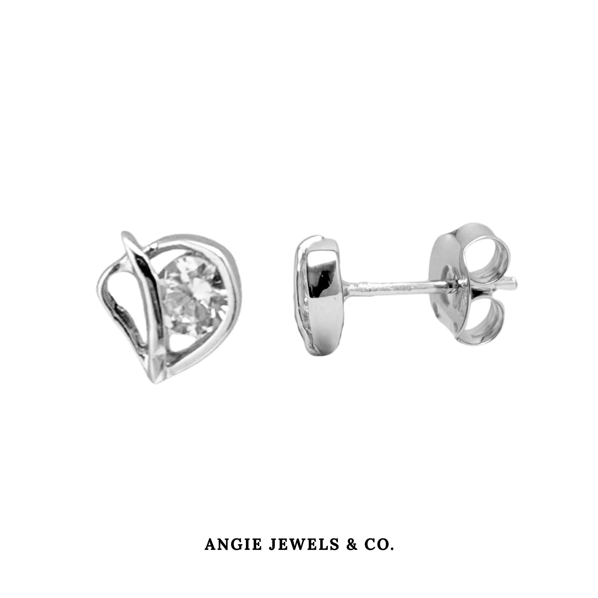 diamond on a leaf earrings
