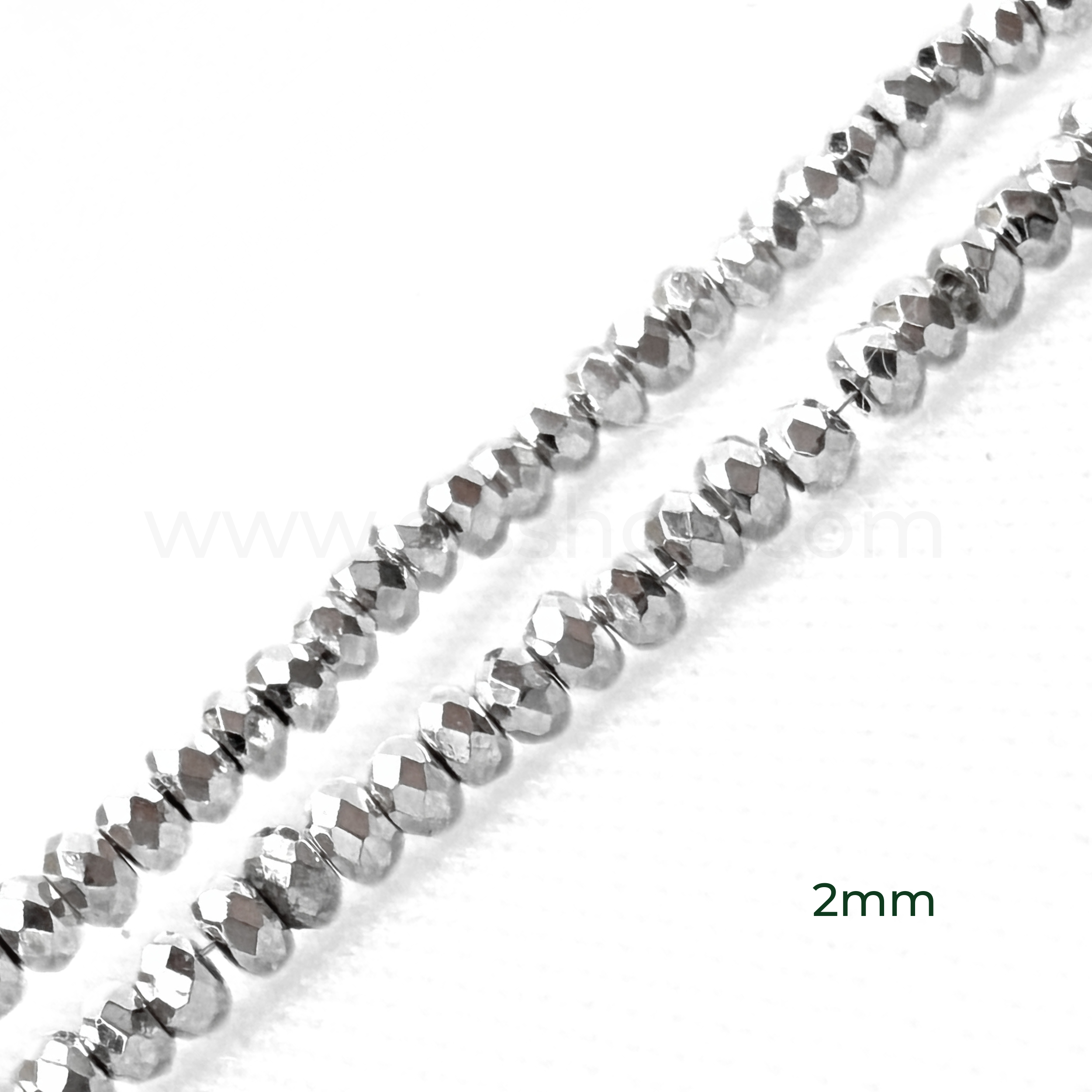Donut Faceted Hematite 2mm