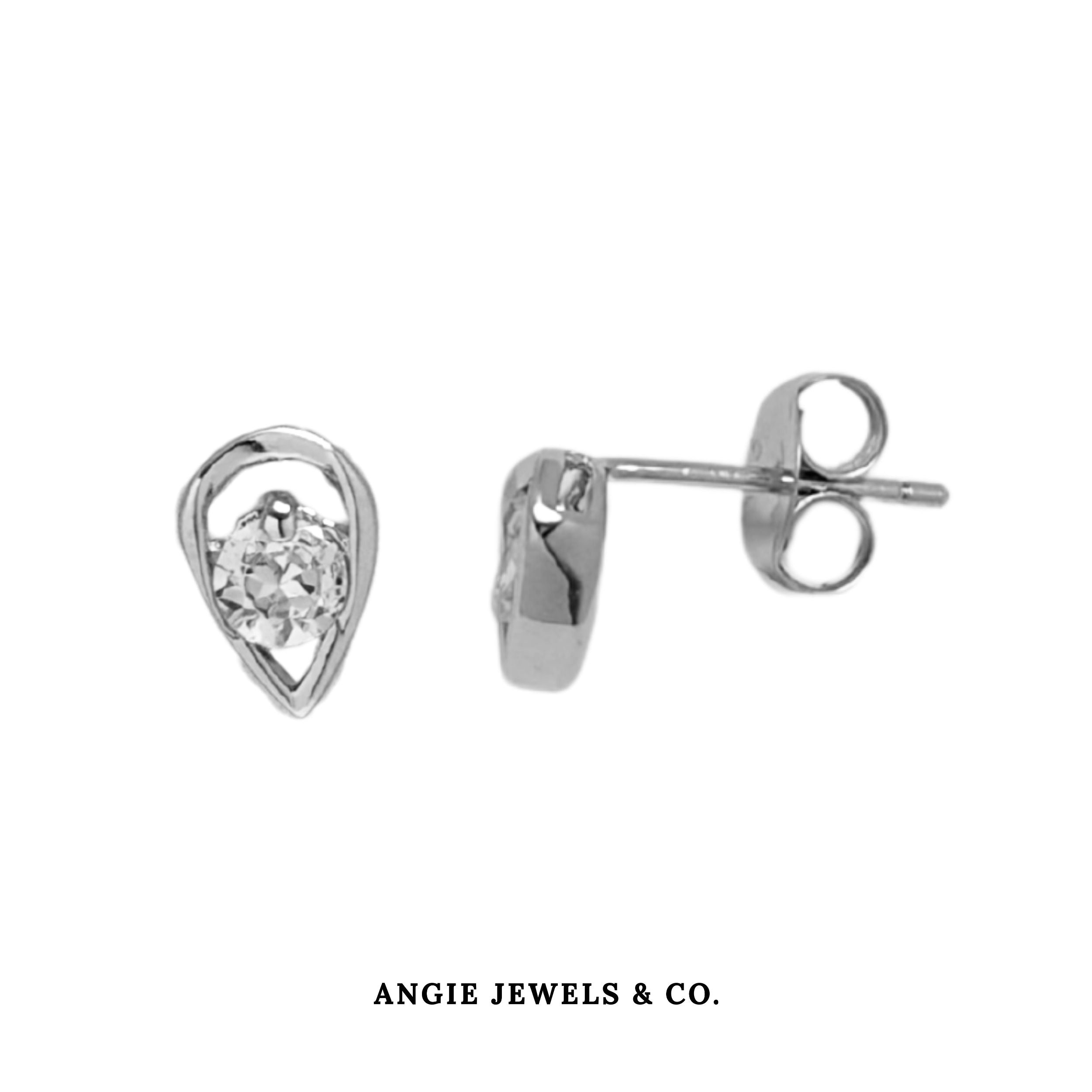 guitar pick diamond earring