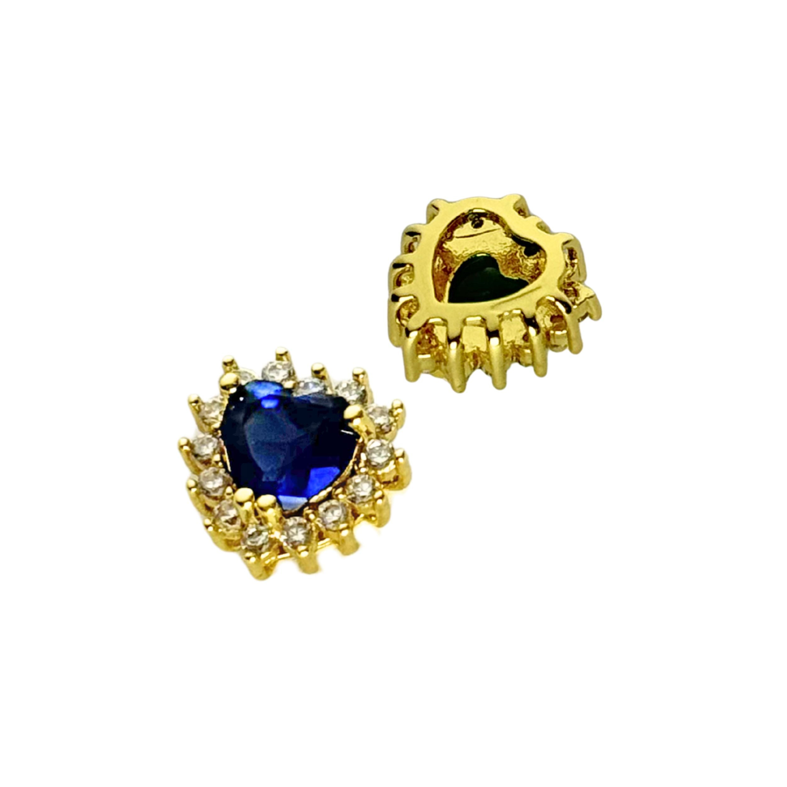 Heart Diamante Spacer -Blue 10.3×10.4mm