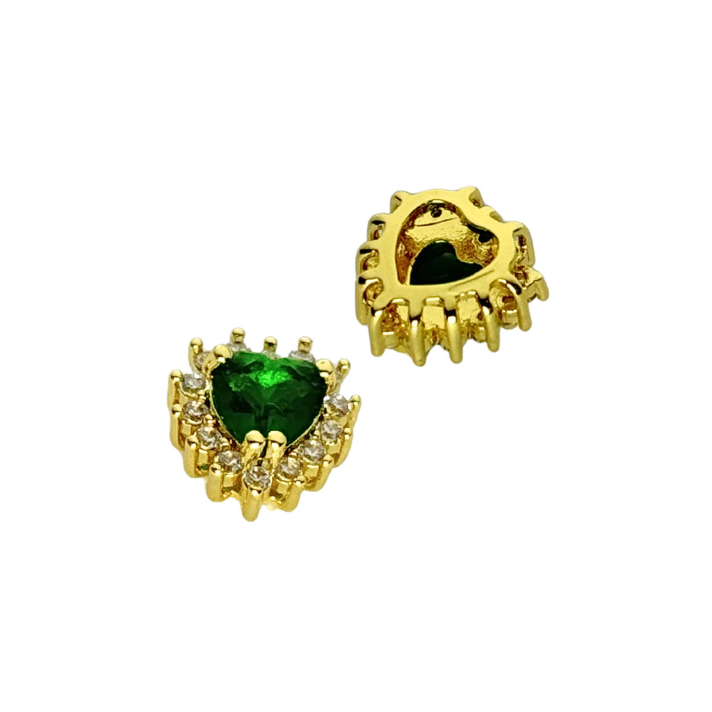 Heart Diamante Spacer -Green 10.3×10.4mm