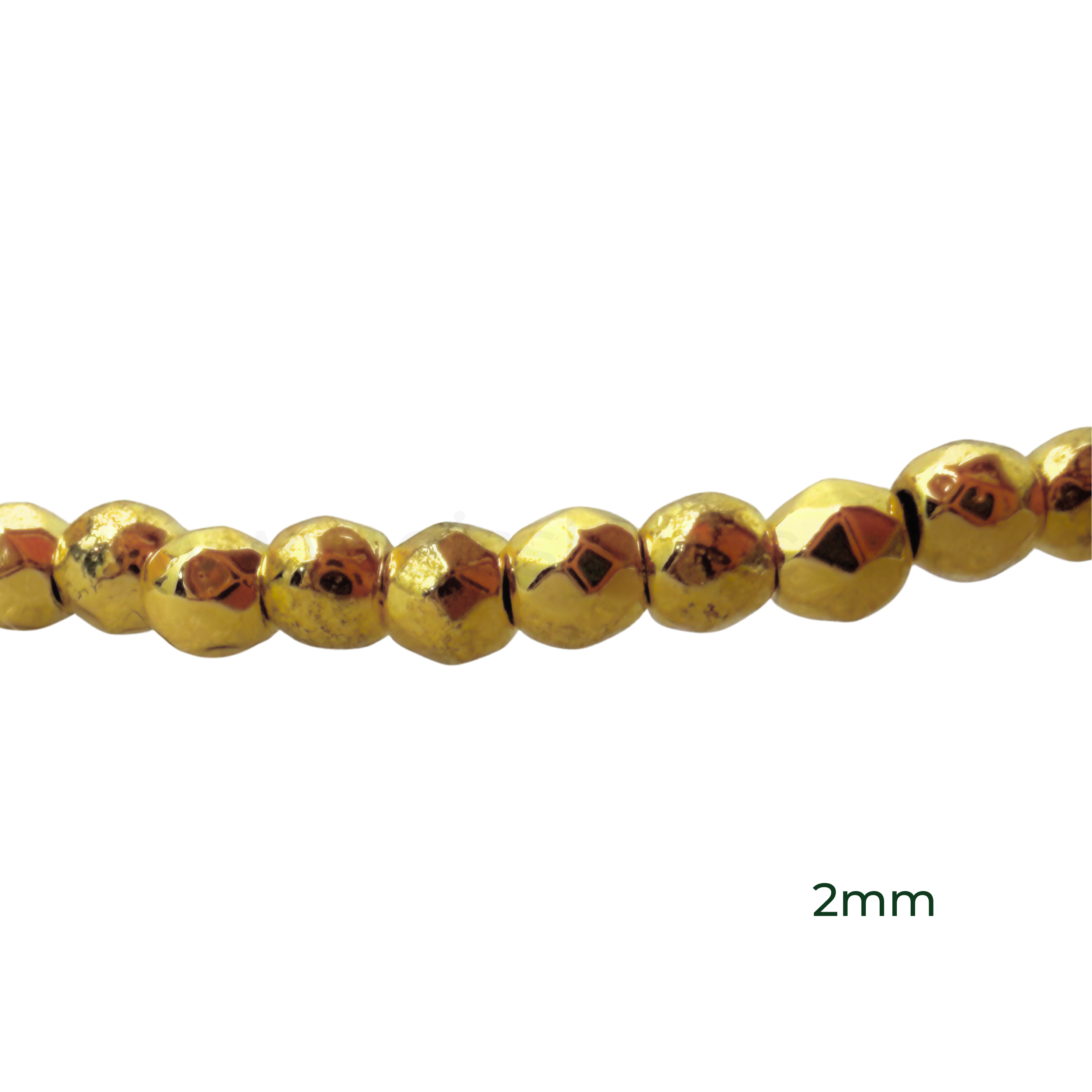 Round Faceted Hematite 2mm