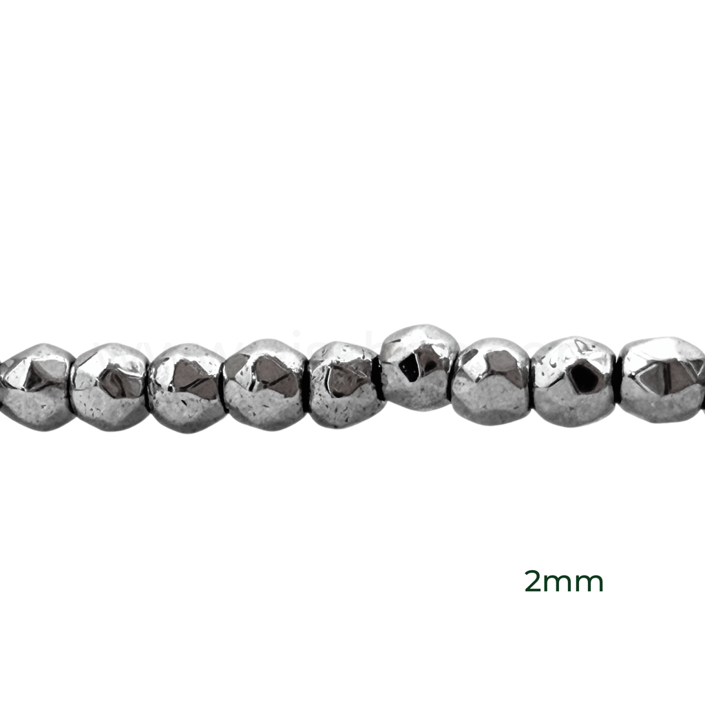 Round Faceted Hematite 2mm