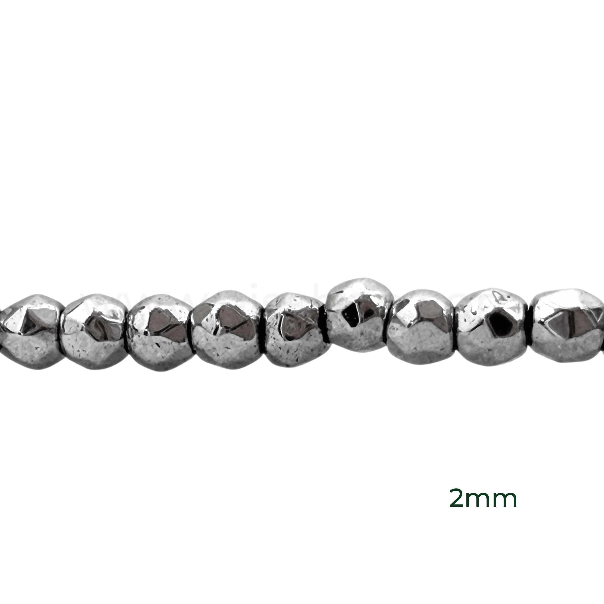 Round Faceted Hematite 2mm