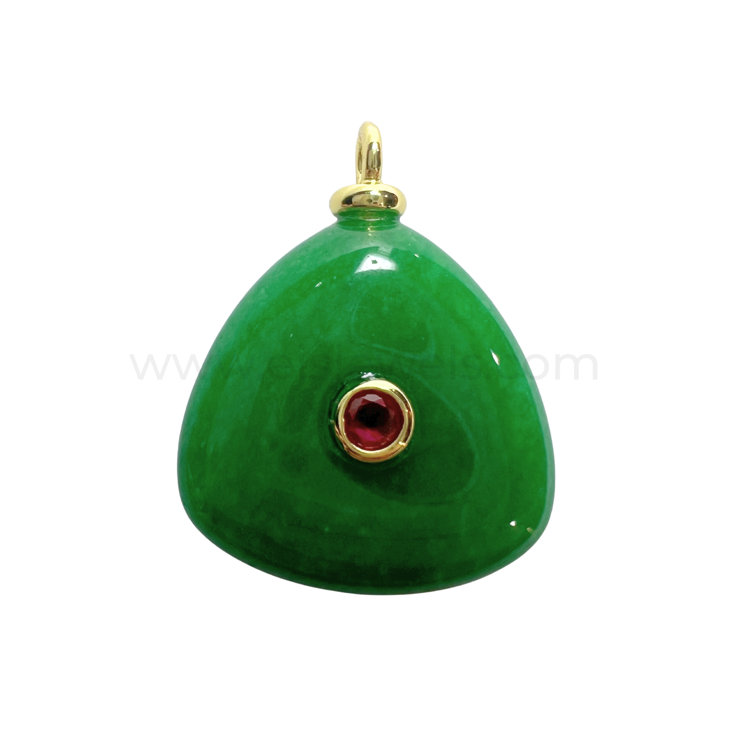 Nua Crystal Pendant Green Quartz Triangle 20mmx19mm