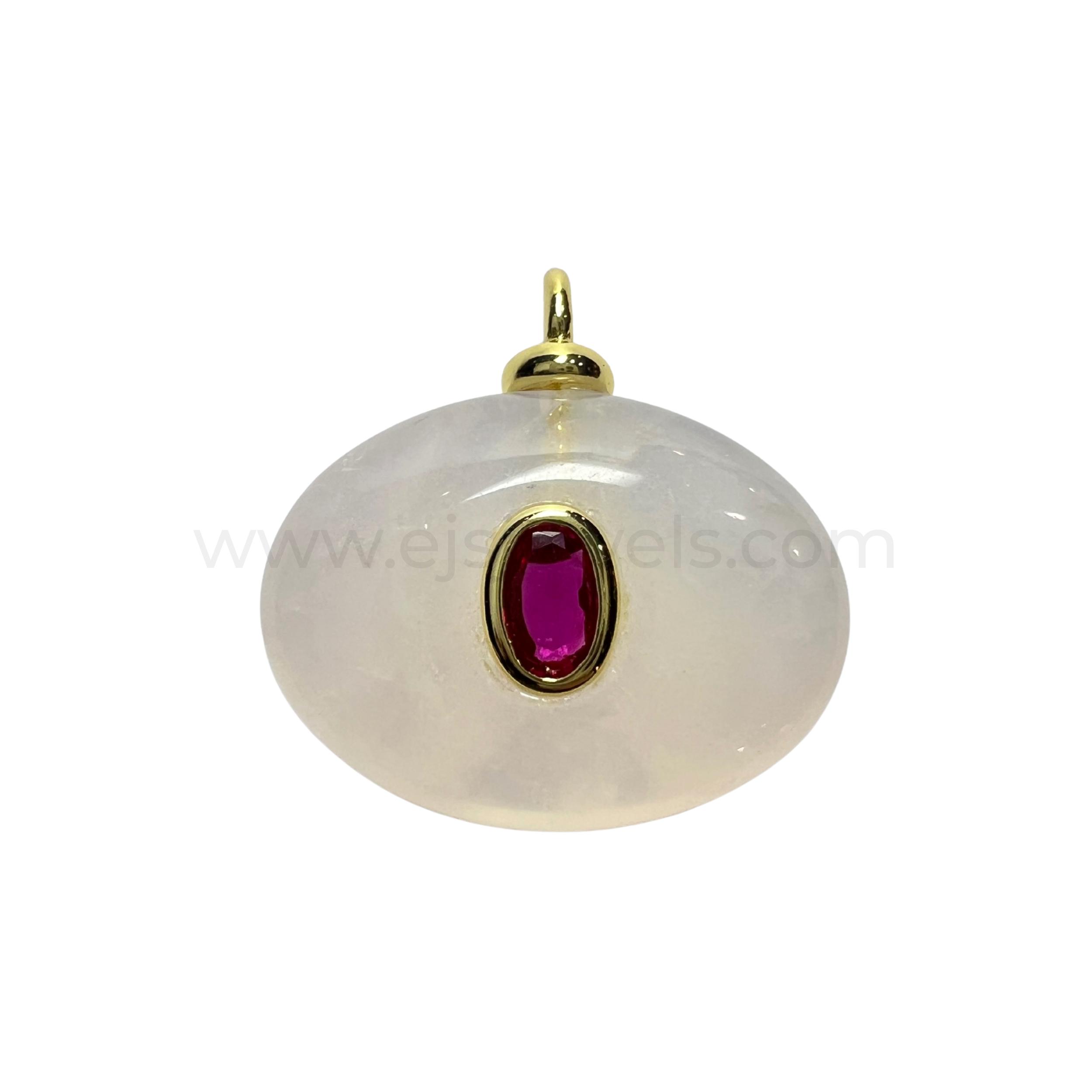 Nua Crystal Pendant Pink Quartz Oblong 20mmx15mm