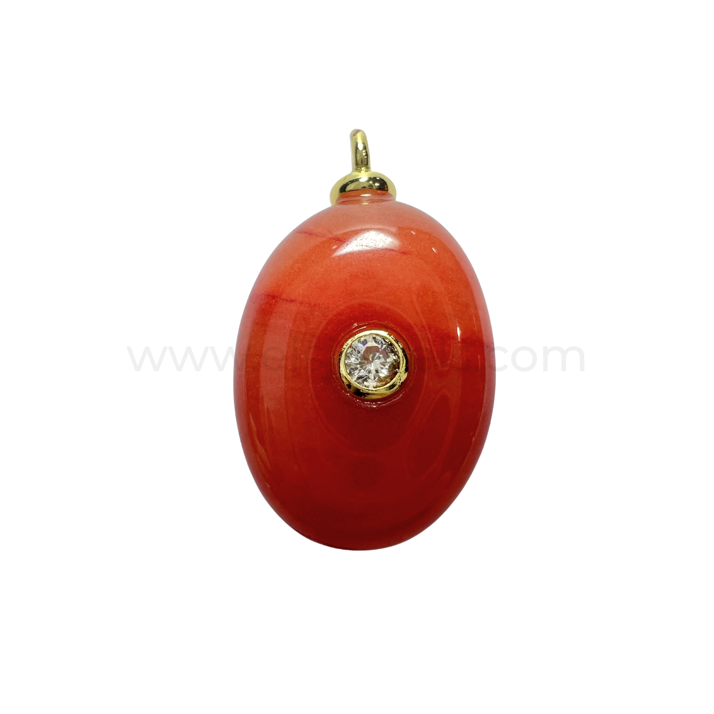 Nua Crystal Pendant Red Quartz Oval 15mmx20mm
