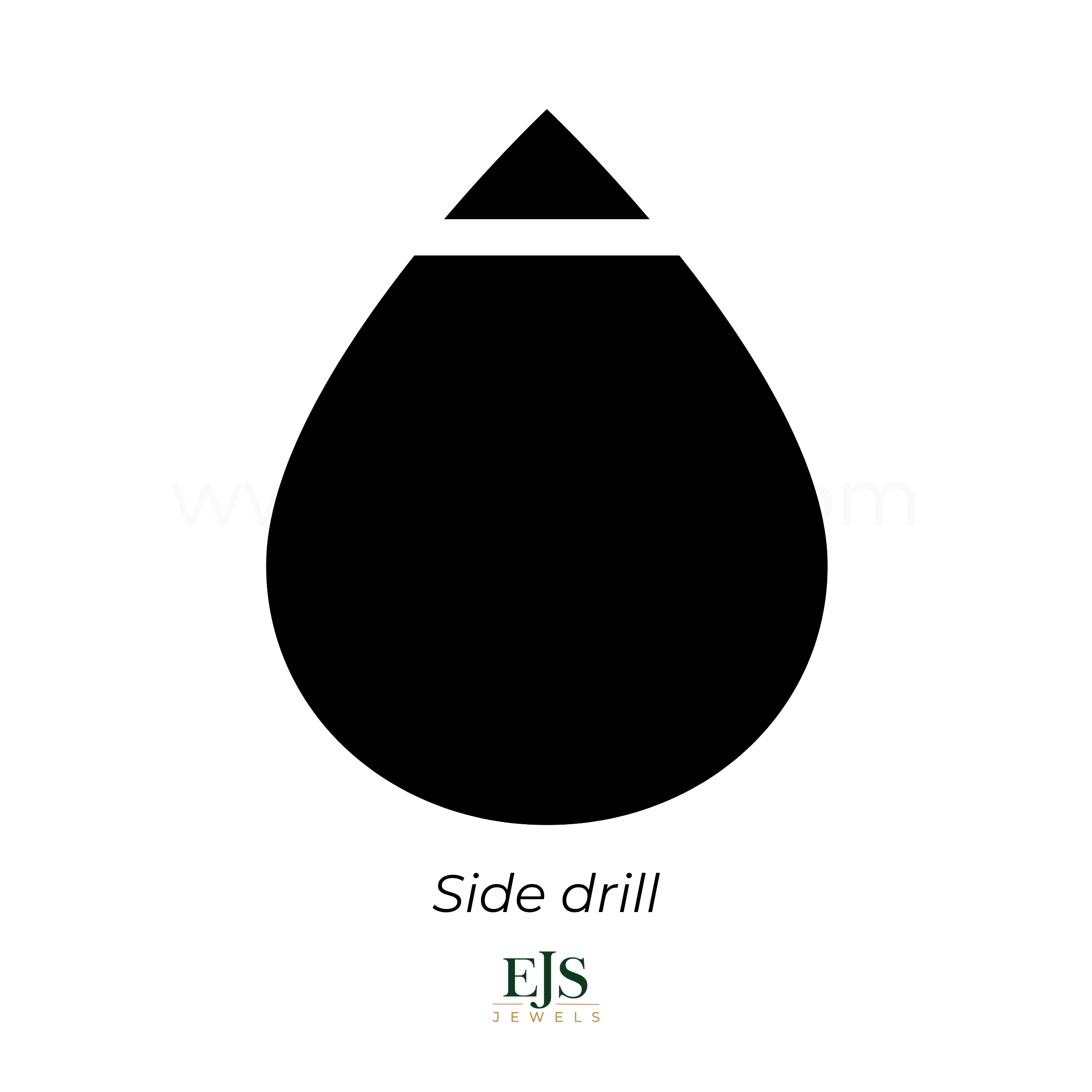 Flat Pear Shape Amethyst 13x18mm Side Drill Hole